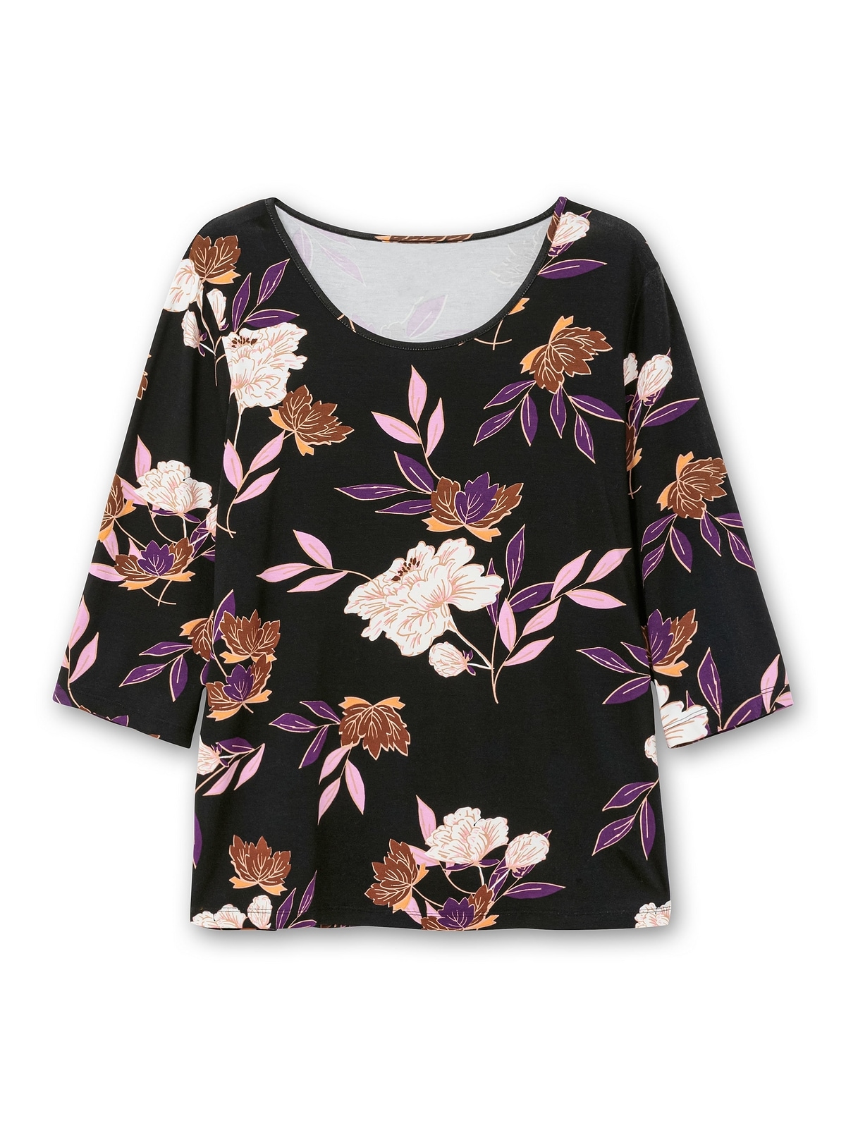 Sheego 3/4-Arm-Shirt »Große Größen«, mit Blumenprint, aus Viskosejersey