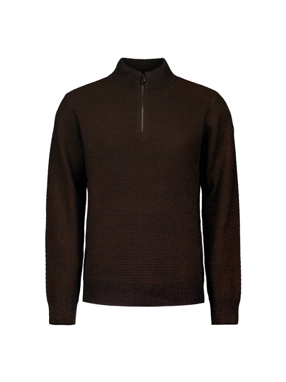 NO EXCESS Rollkragenpullover »No Excess Halber Reißverschluss Pullover Melange«