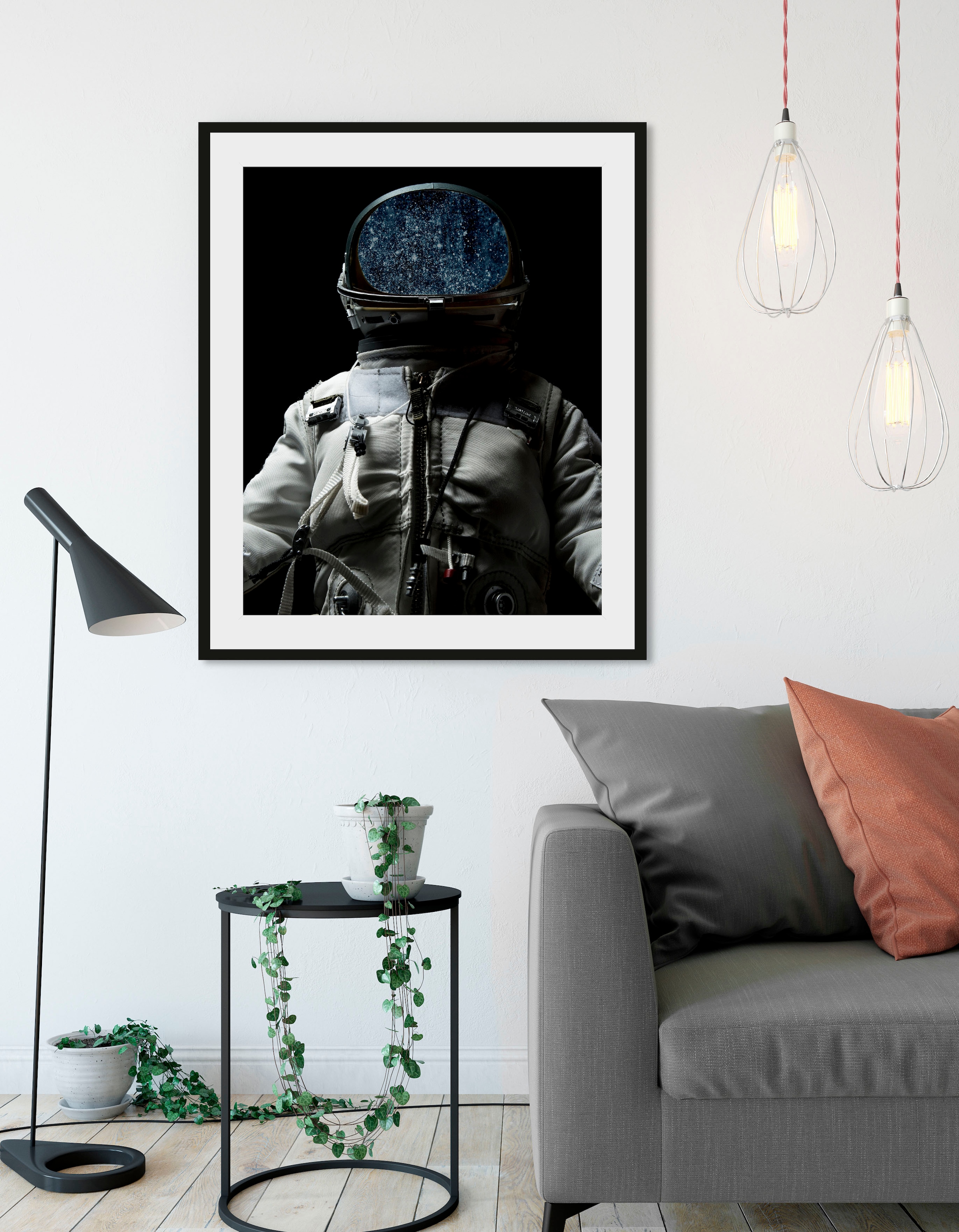 queence Bild »Astronaut«, Astronaut-Sterne-Weltraum-Weltall & Kosmos, (1 St.), HD Premium Poster-Druck inkl. Holzrahmen