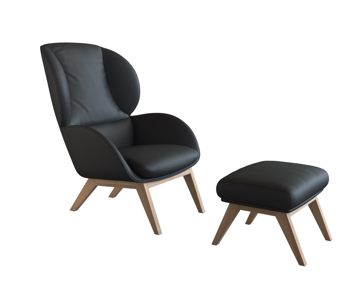 FLEXLUX Ohrensessel »Adria«, Stil & Komfort, organische Form, Fuß Eiche