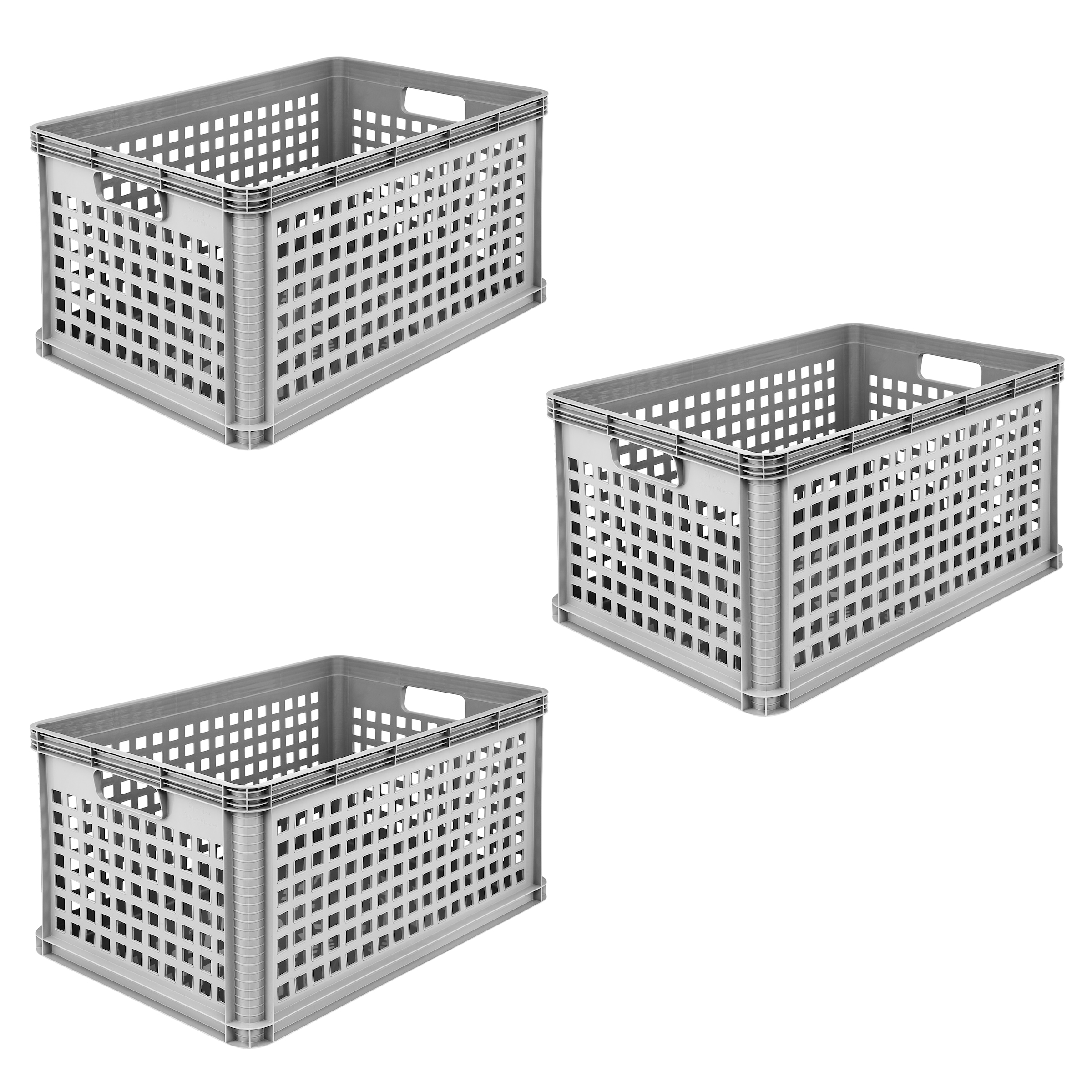 keeeper Transportbehälter "Transportkorb robert, 3er Set, 64 L, 60 x 40 x 32 cm" 40 cm breit 32 cm hoch 60 cm lang Set, 3 Stk. tlg. säure- und laugenbeständig, 60 kg Tragkraft