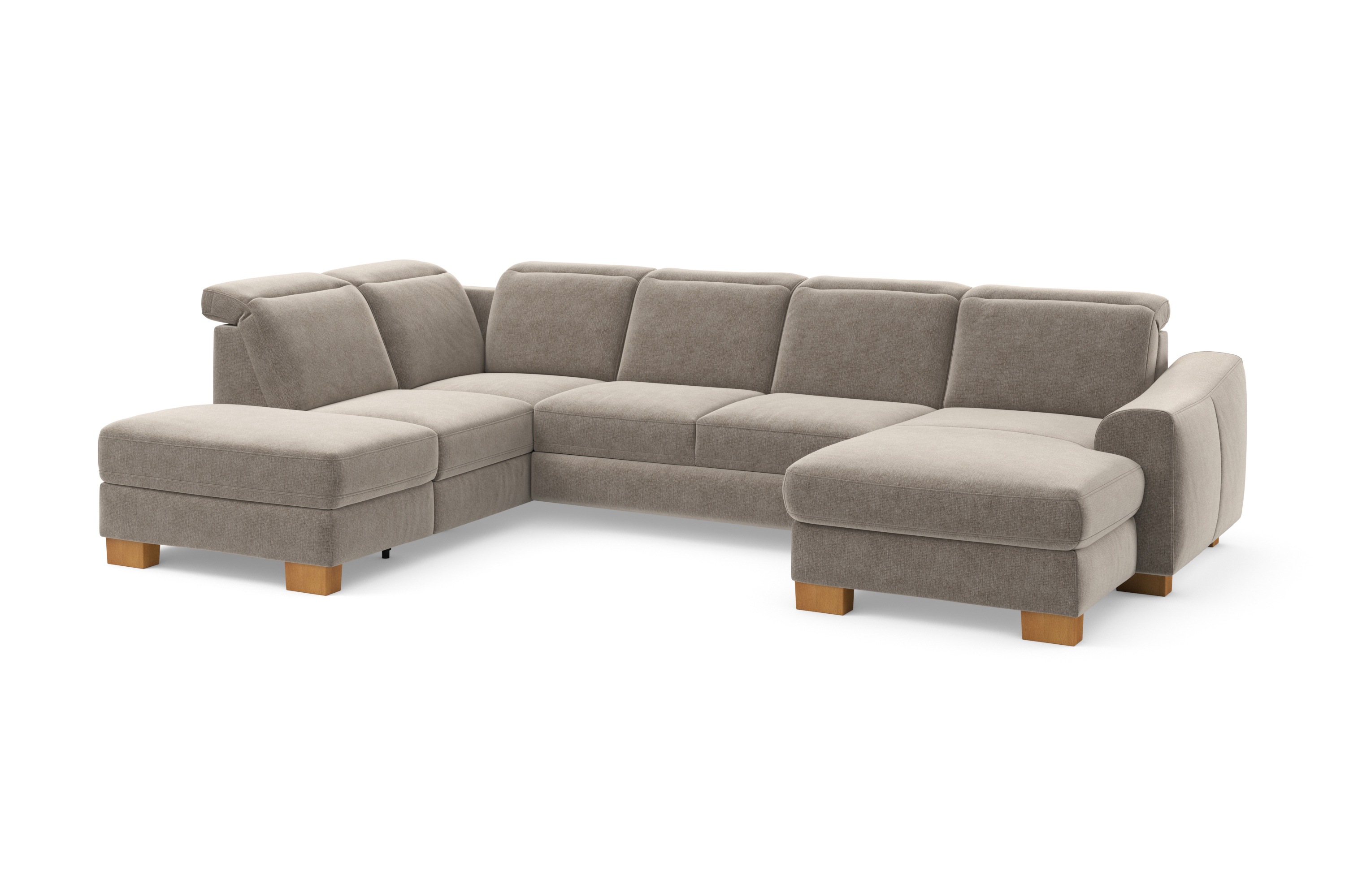 Thumbnail - Home affaire Wohnlandschaft "Dundee U-Form" wahlweise mit Kopfteilverstellung und zusätzlich mit Bettfunktion