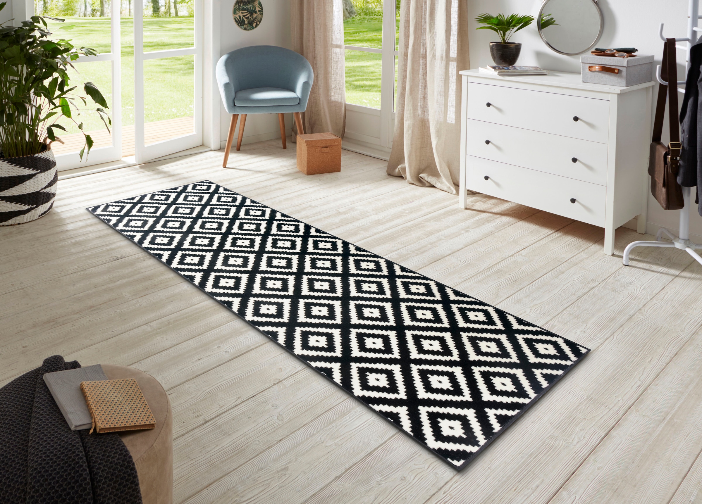 HANSE Home Teppich »Raute«, rechteckig, 9 mm Höhe, Läufer, Kurzflor, Skandi, Raute, Wohnzimmer, Schlafzimmer, Flur