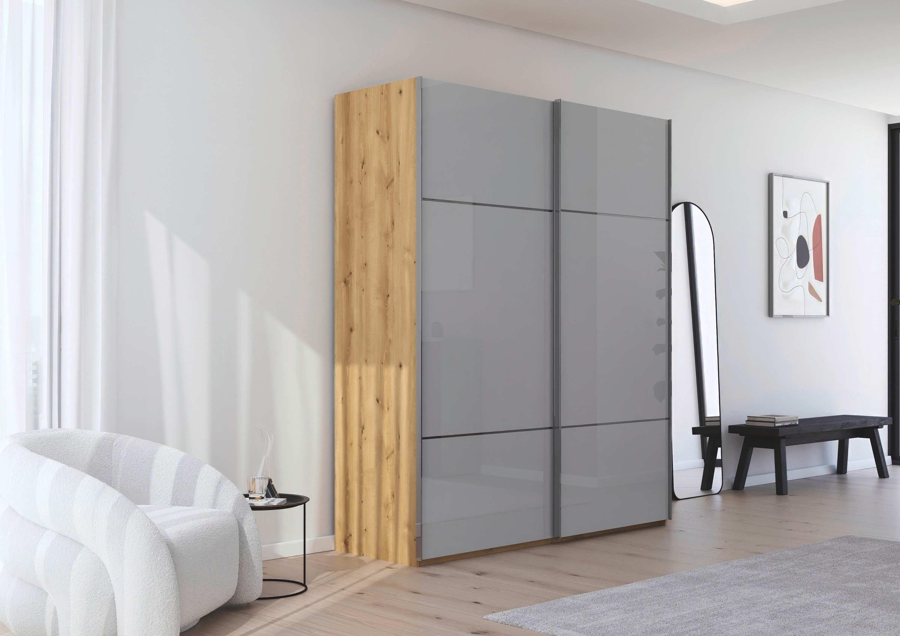 Thumbnail - rauch Schwebetürenschrank "Kleiderschrank Schrank Garderobe Schlafzimmerschrank SCALE-TRIO" edle dreigeteilte Front mit ...