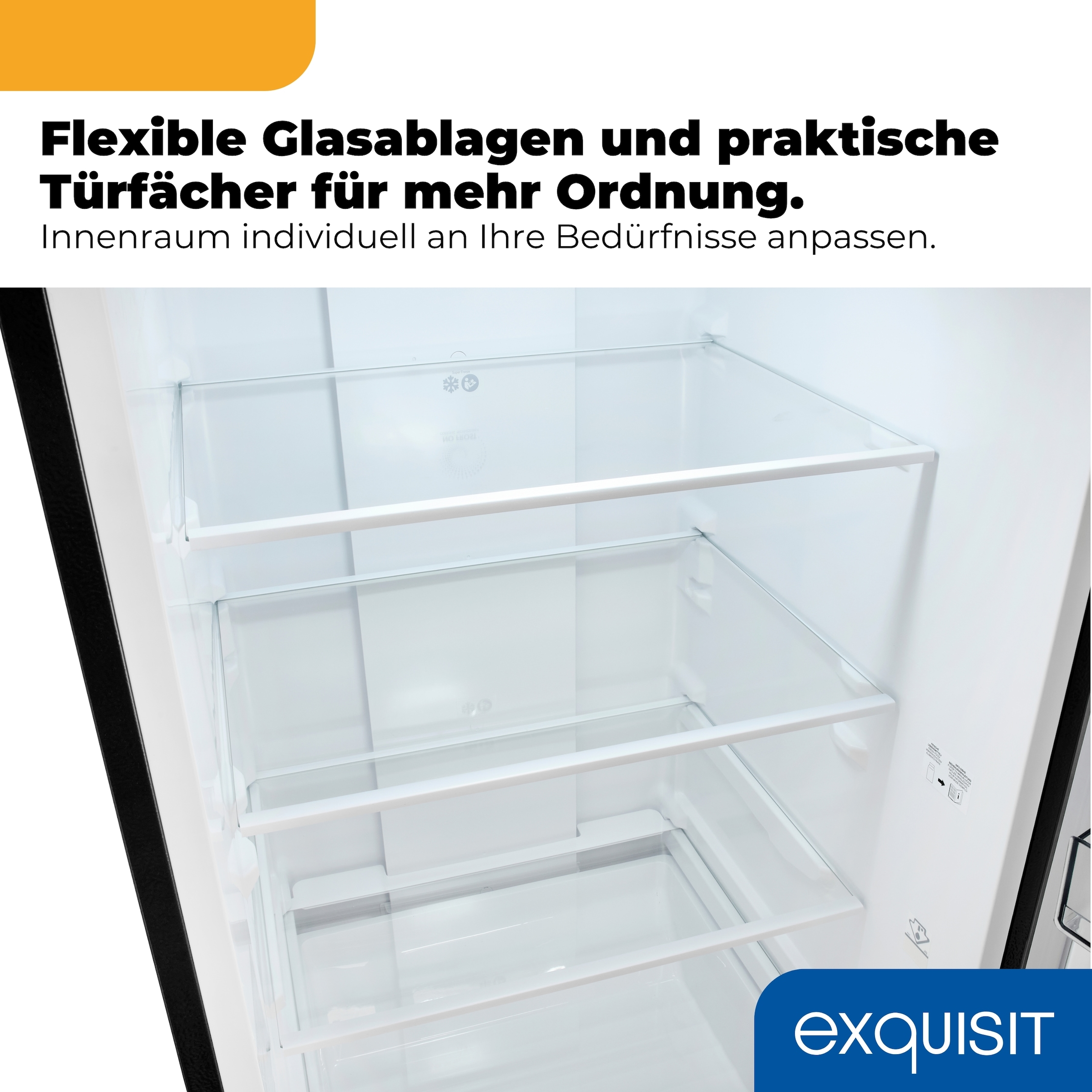 exquisit Kühl-/Gefrierkombination »KGC400-130-NF-040D inoxlook« 186 cm hoch 60 cm breit Humidity Box für optimale Feuchtigkeitsregulierung & kein Abtauen mehr