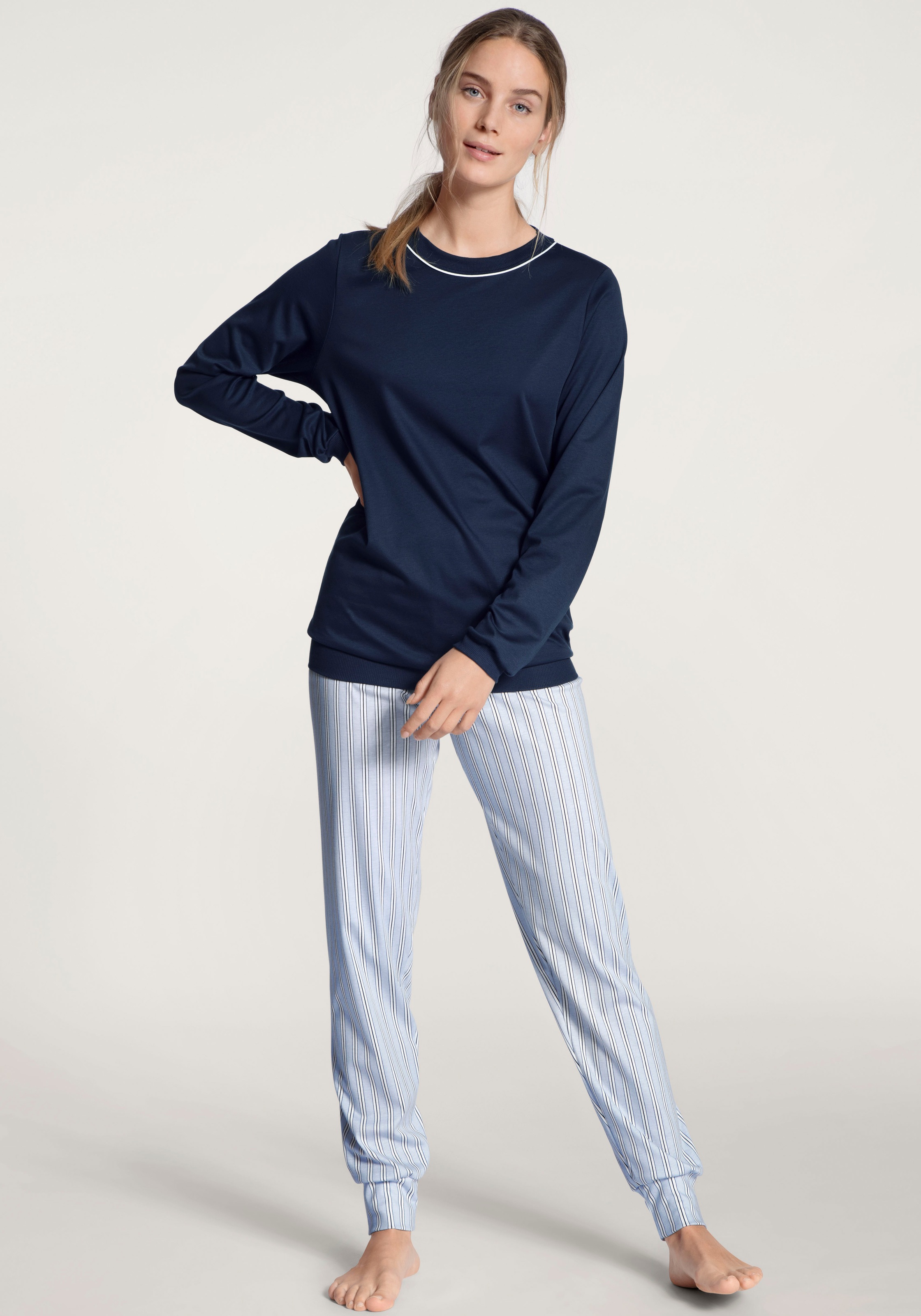 CALIDA Pyjama "Sweet Dreams", (2 tlg.), Rippbündchen, Interlock-Qualität, L günstig online kaufen