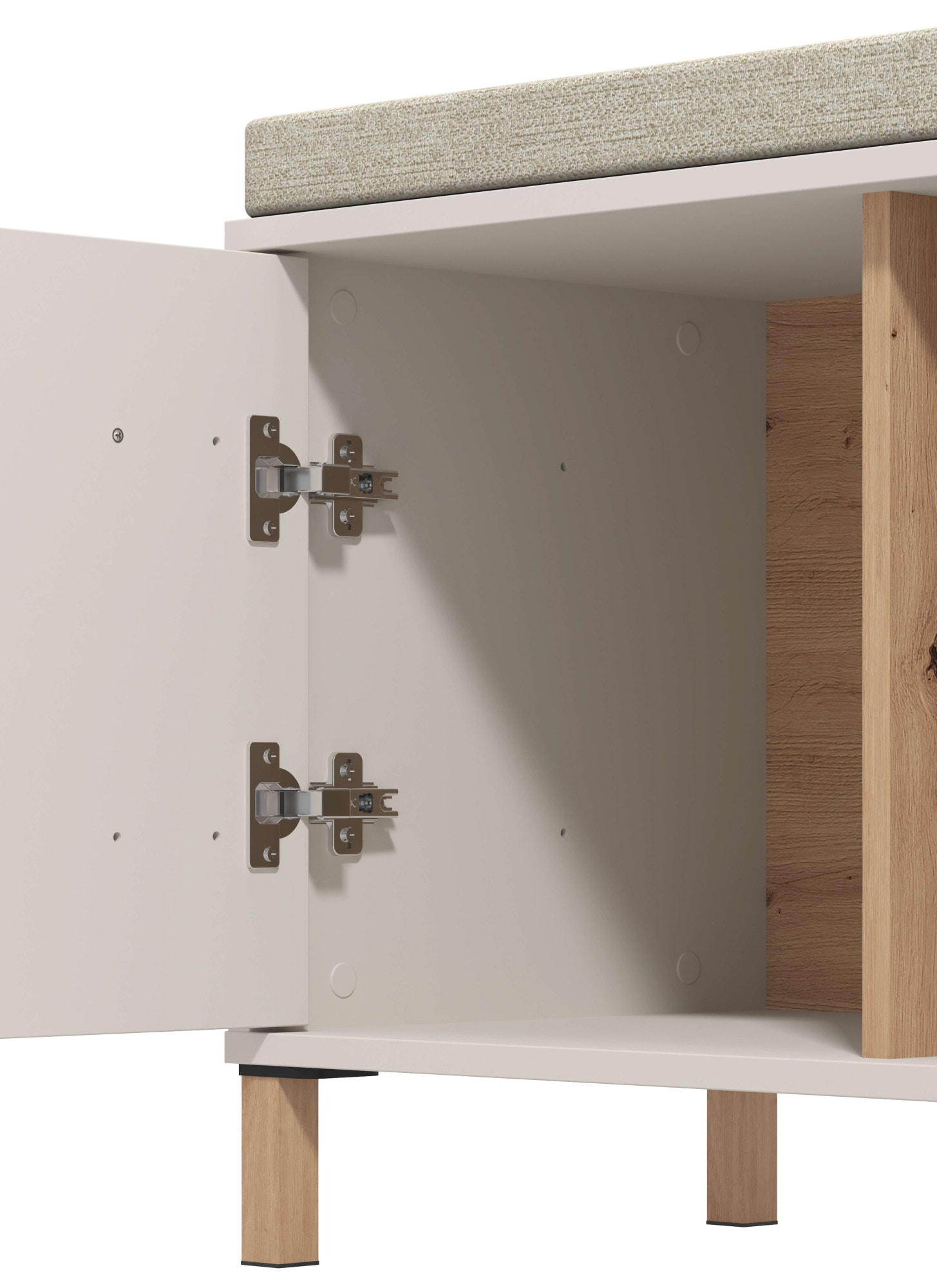 Home affaire Schuhbank »Belfort, Schuhschrank, Schuhregal, Schuhtruhe, Breite 80 cm«, mit Sitzkissen und zwei geschlossenen Fächern, in eleganten Farben