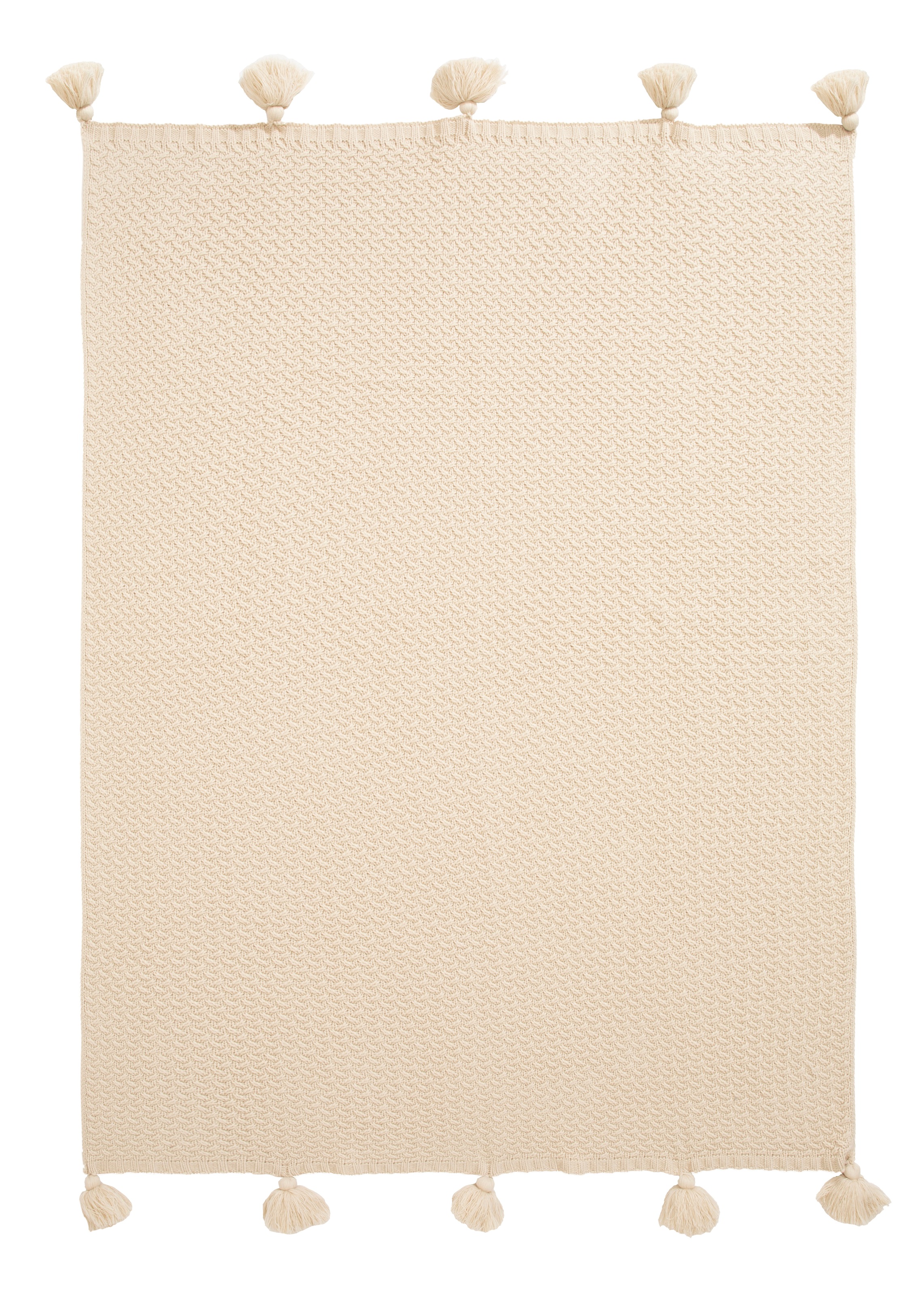 LeGer Home by Lena Gercke Wohndecke "Gelsa" Strickoptik mit Tasseln, modern günstig online kaufen