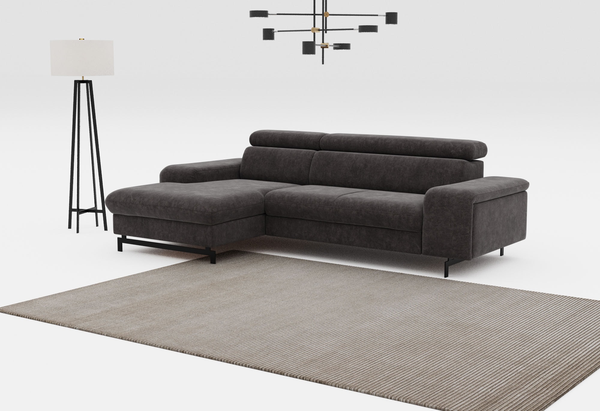 COTTA Ecksofa "Emma L-Form, B: 267 cm" mit Kopfteilverstellung, optional Schlaffunktion & Bettkasten