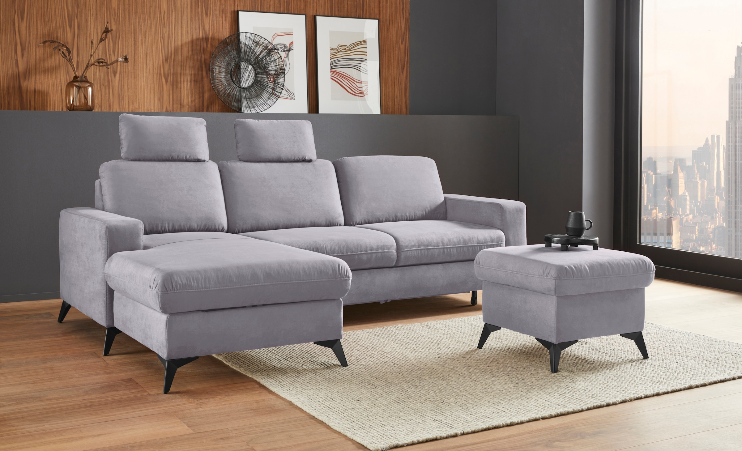 Places of Style Ecksofa "Lolland L-Form", Wahlweise mit Bettfunktion und Be günstig online kaufen