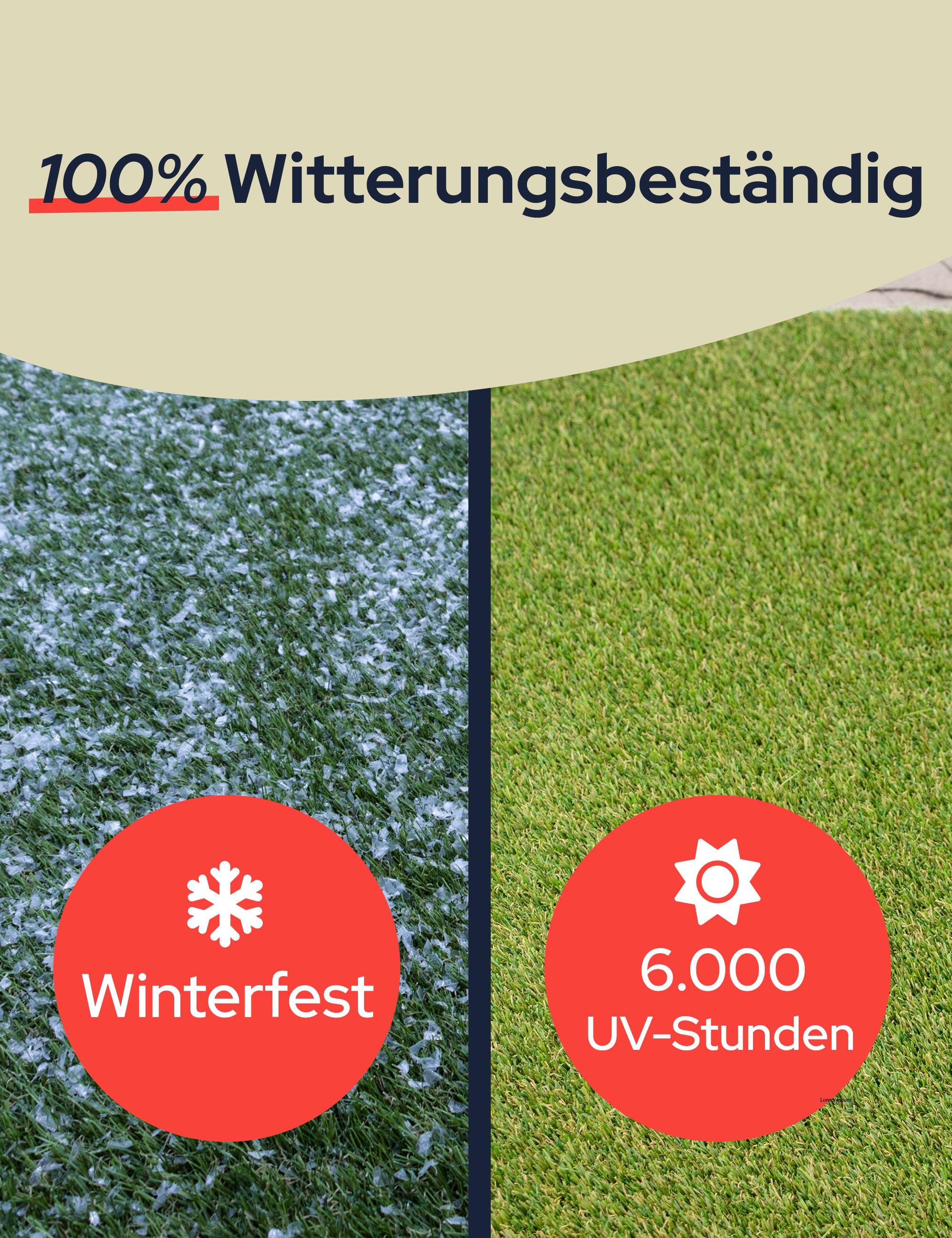 Primaflor-Ideen in Textil Kunstrasen »Kunstrasen MIAMI«, rechteckig, 22 mm Höhe, natürliche Optik, wasserdurchlässig, für Balkon, Terrasse & Garten