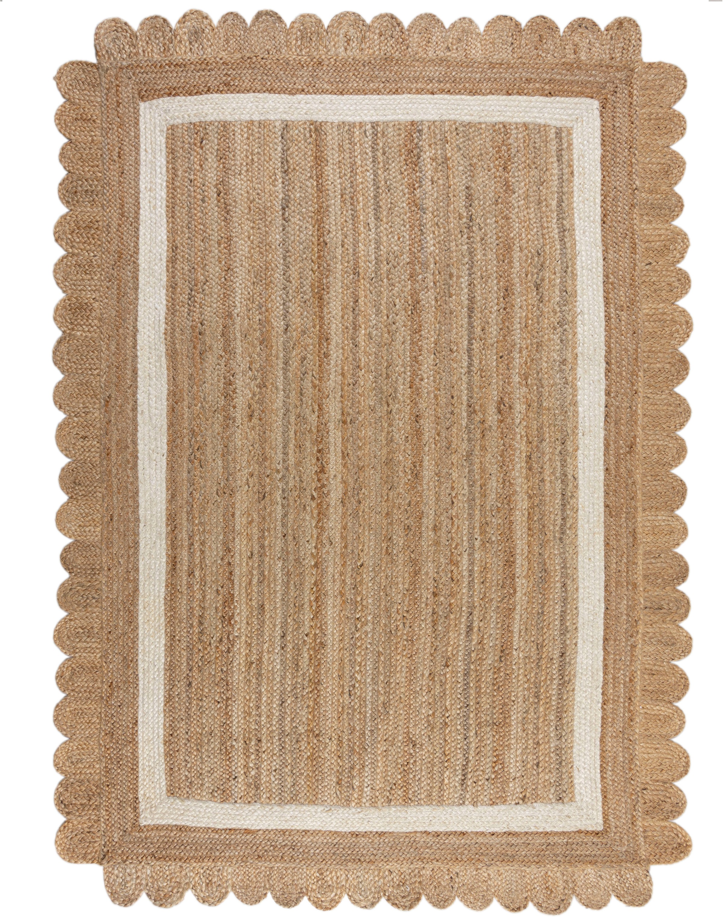 FLAIR RUGS Teppich "Grace aus Jute mit Muschelrandsaum" rechteckig 7 mm Höh günstig online kaufen