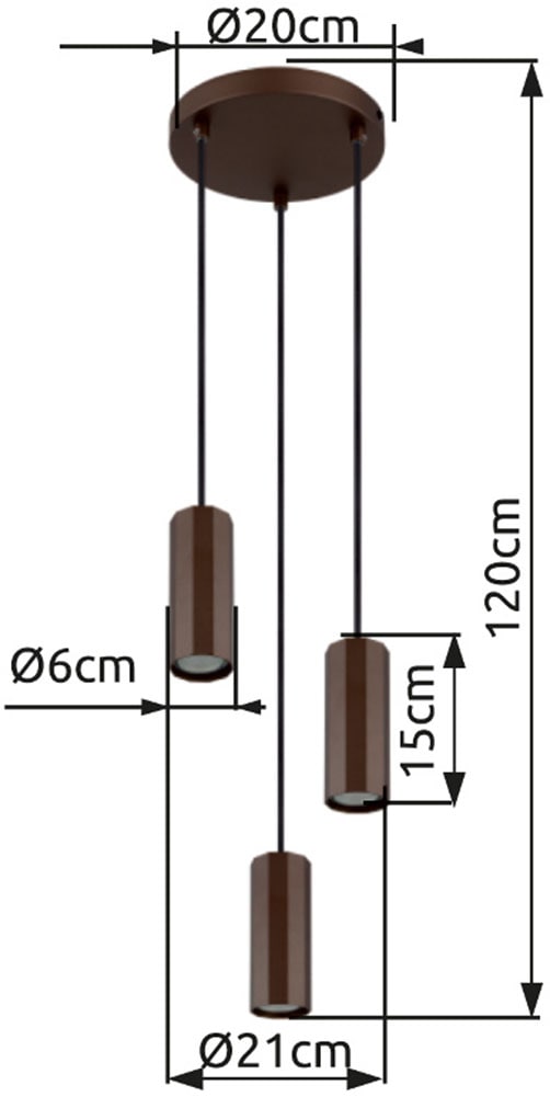 GLOBO LIGHTING Hängeleuchte »JAMES«, Leuchtmittel GU10 | ohne Leuchtmittel, Hängelampe/Pendelleuchte/Esszimmer/Wohnzimmer/Esstisch