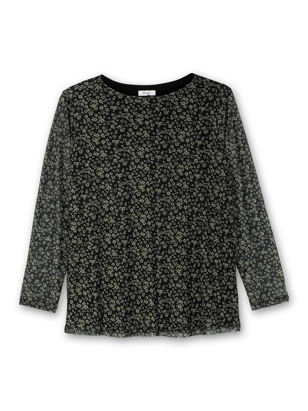 Sheego Langarmshirt »Große Größen«, aus Mesh, mit Blüten-Minimalprint