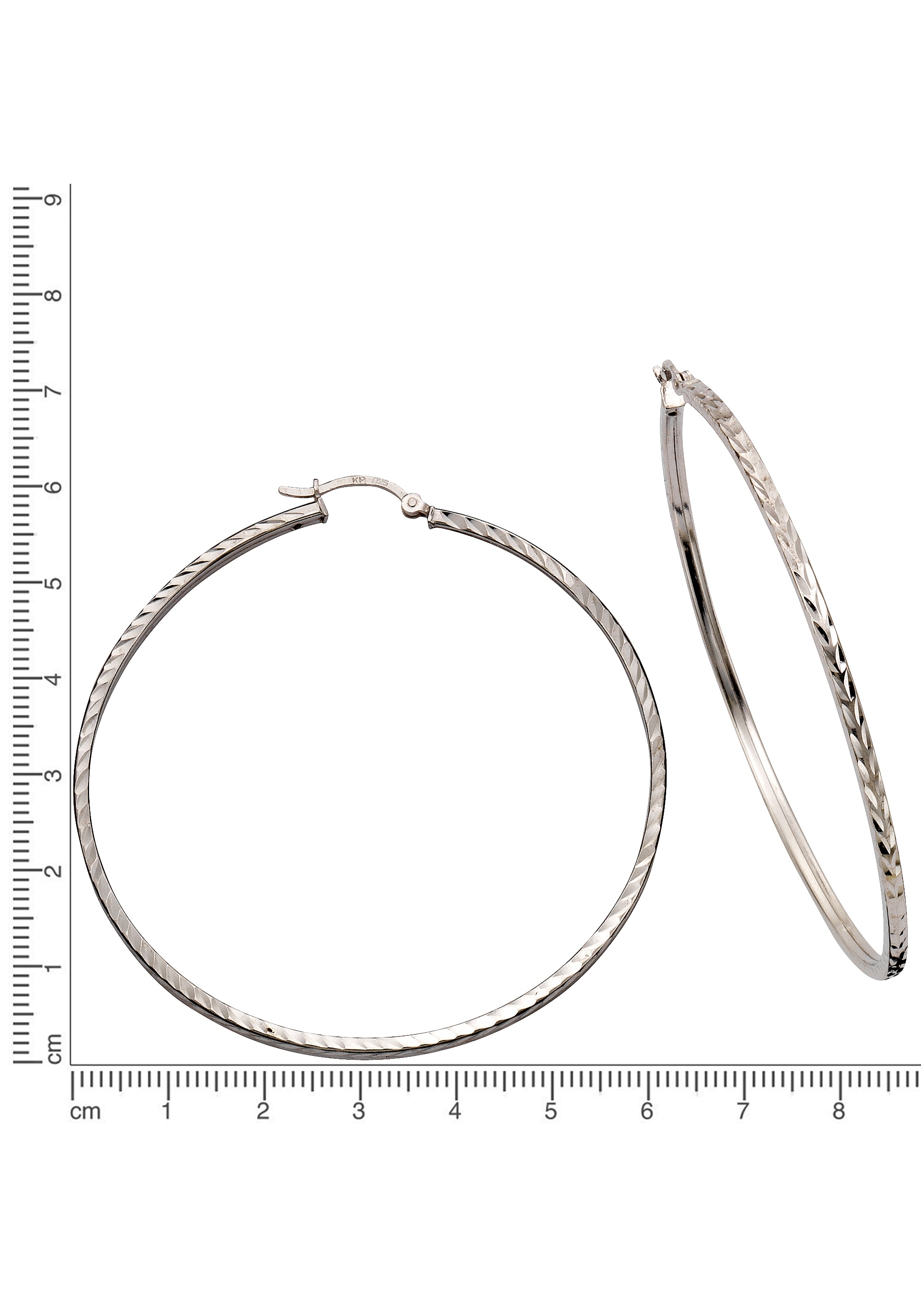 Firetti Paar Creolen »Schmuck Geschenk Silber 925 glänzendes Design diamantiert«