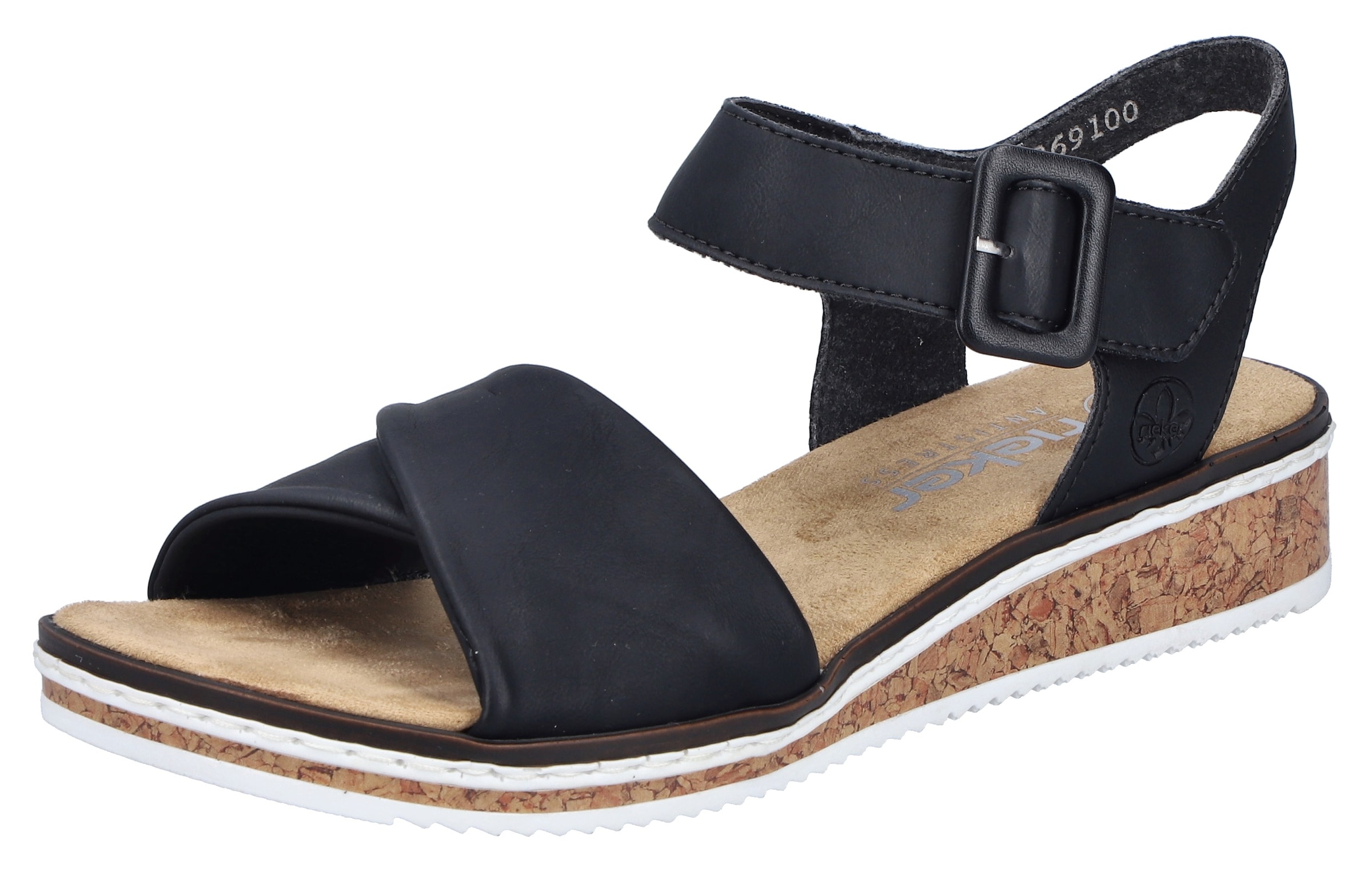 Rieker Sandalette, Keilsandale, Sommerschuh, Urlaubsschuh mit Klettriemchen günstig online kaufen