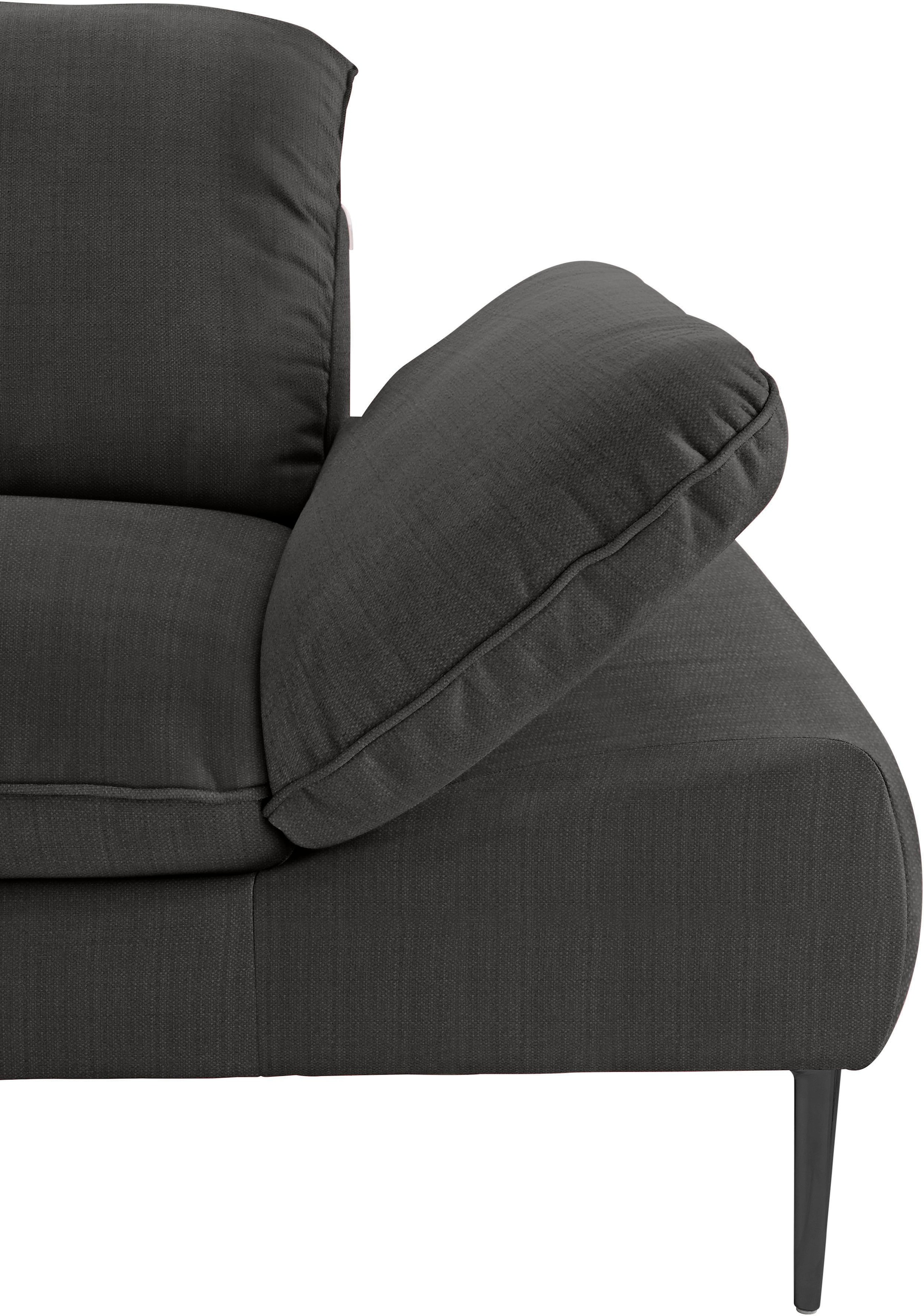 W.SCHILLIG Ecksofa »enjoy&MORE, Designsofa, bequem, zeitlos und elegant, L-Form«, Sitztiefenverstellung, Füße schwarz pulverbeschichtet, Breite 340 cm