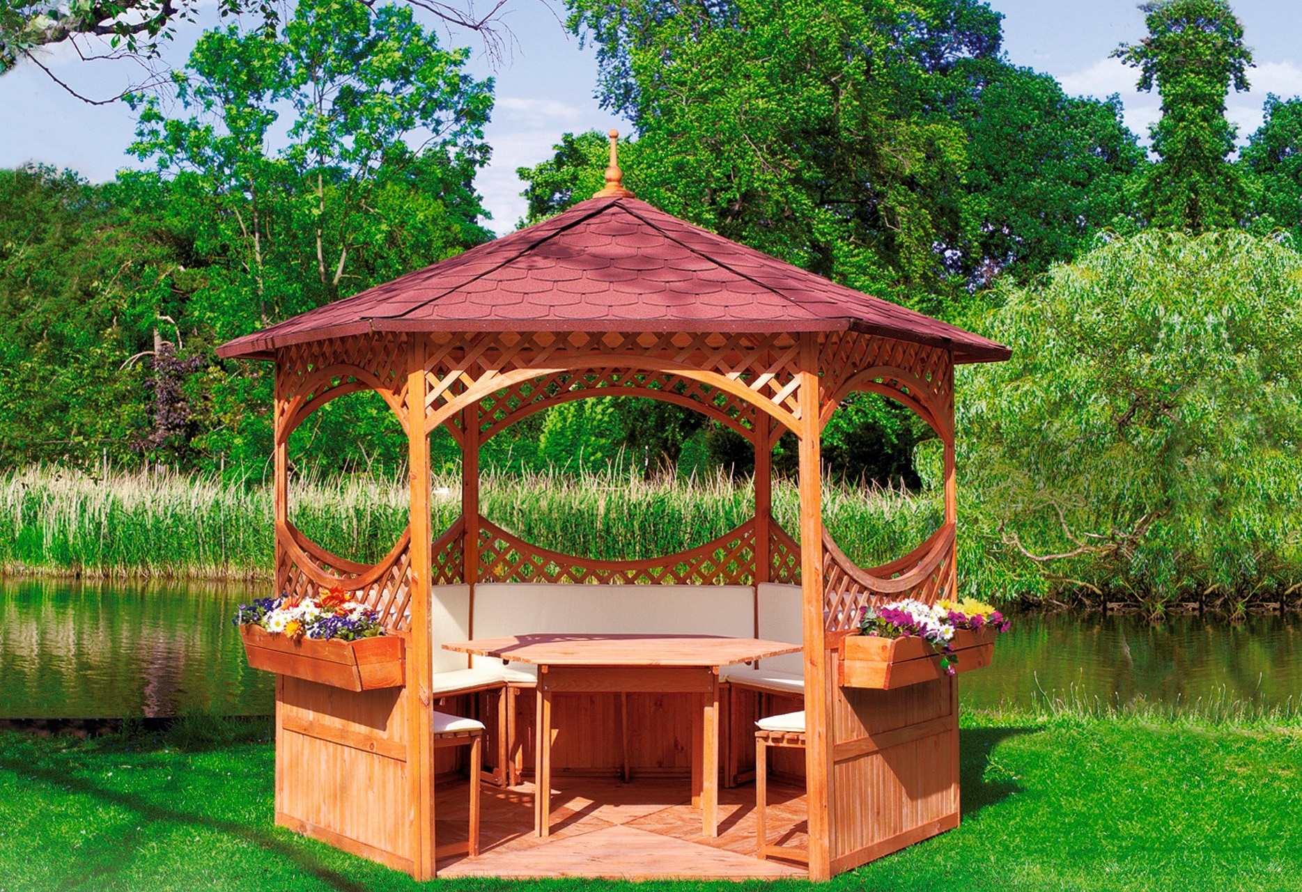 promadino Garten-Essgruppe für Pavillon Palma, BxTxH: 132x116x72 cm