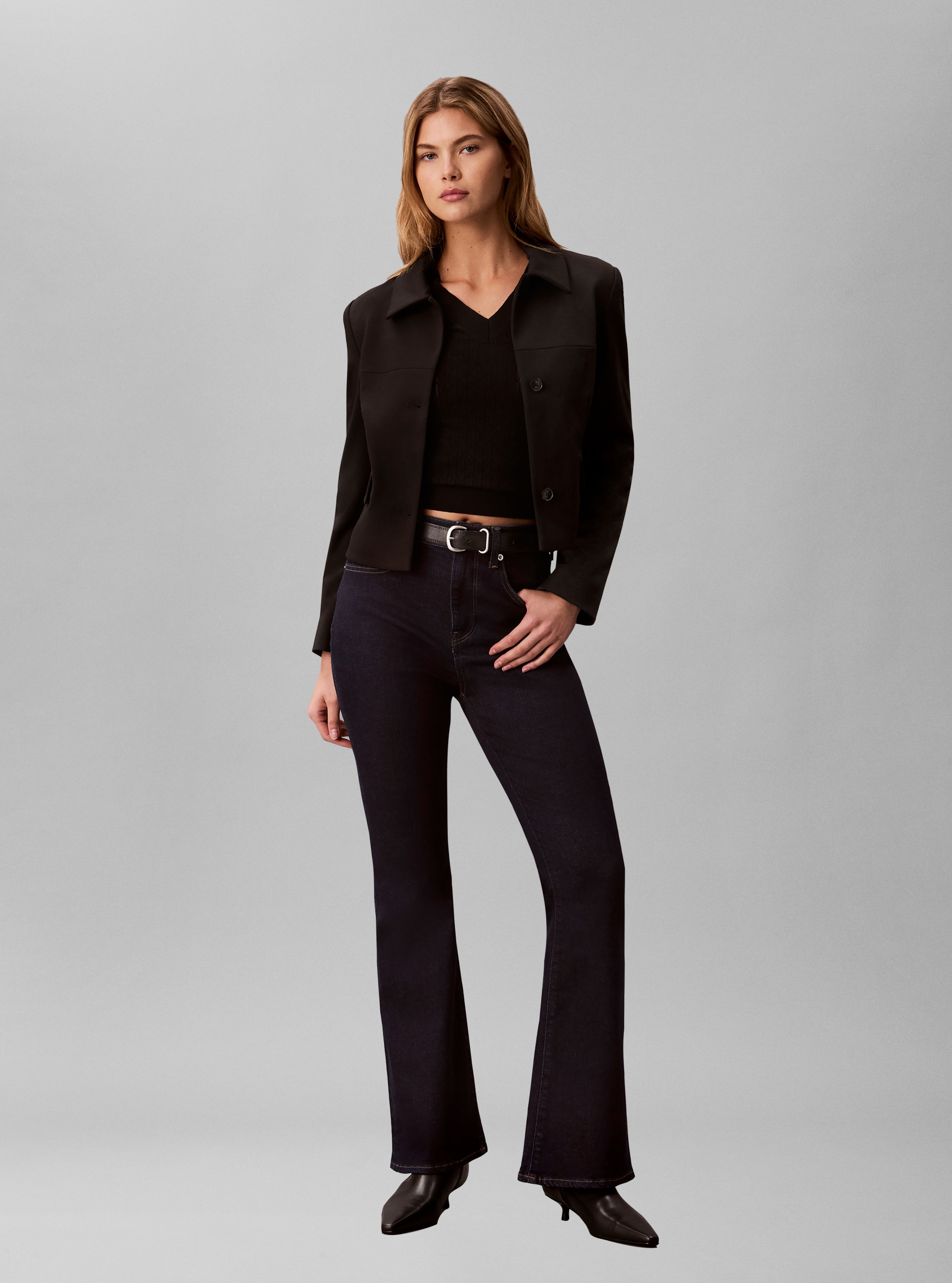 Calvin Klein Jeans Schlagjeans »HIGH RISE FLARE CK CLASSIC RINSE« Regular fit mit ausgestelltem Bein