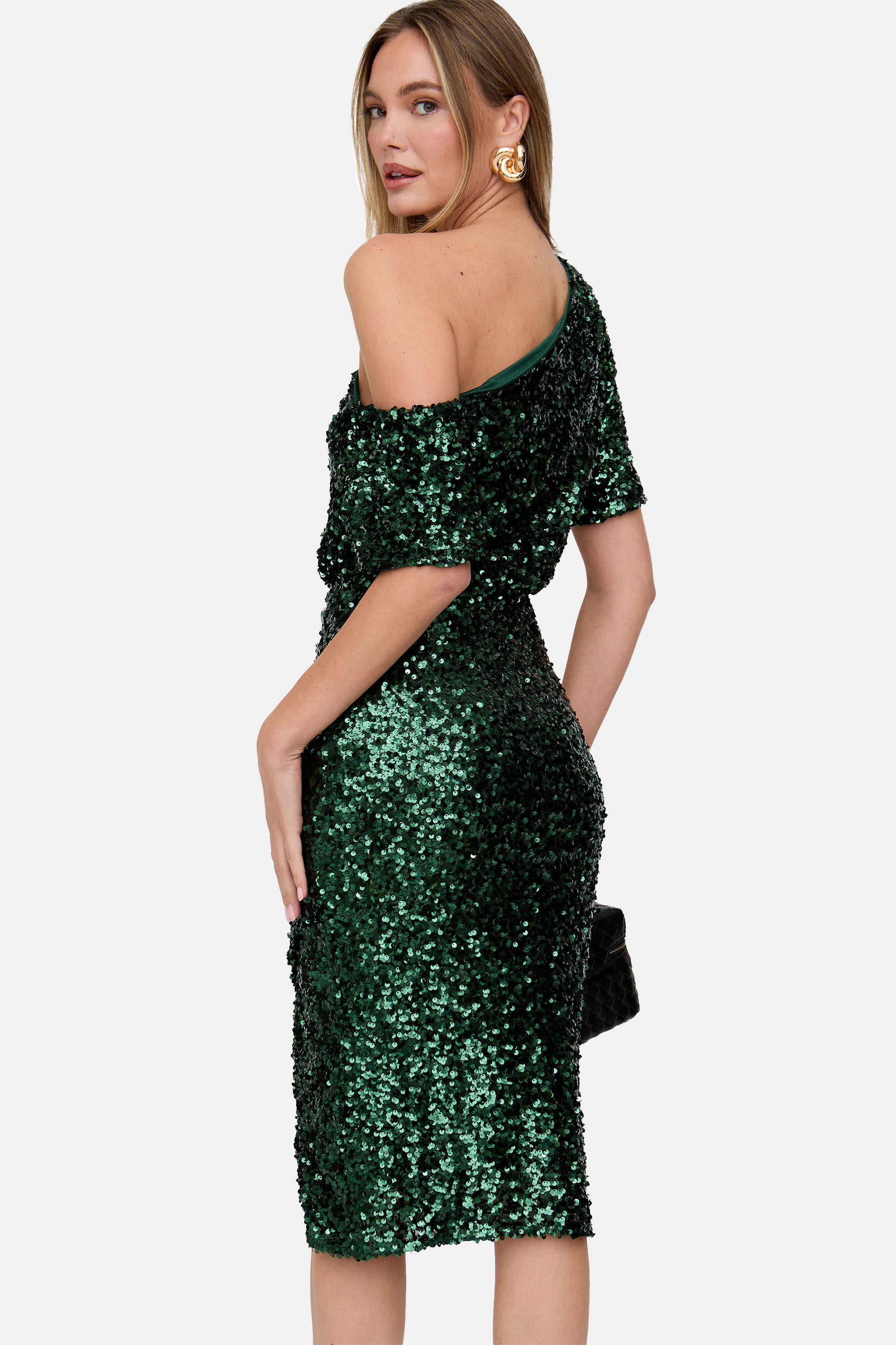 Lily and Lionel Midikleid »Nola Asymmetric Off Shoulder Sequins Midi Dress Damen«