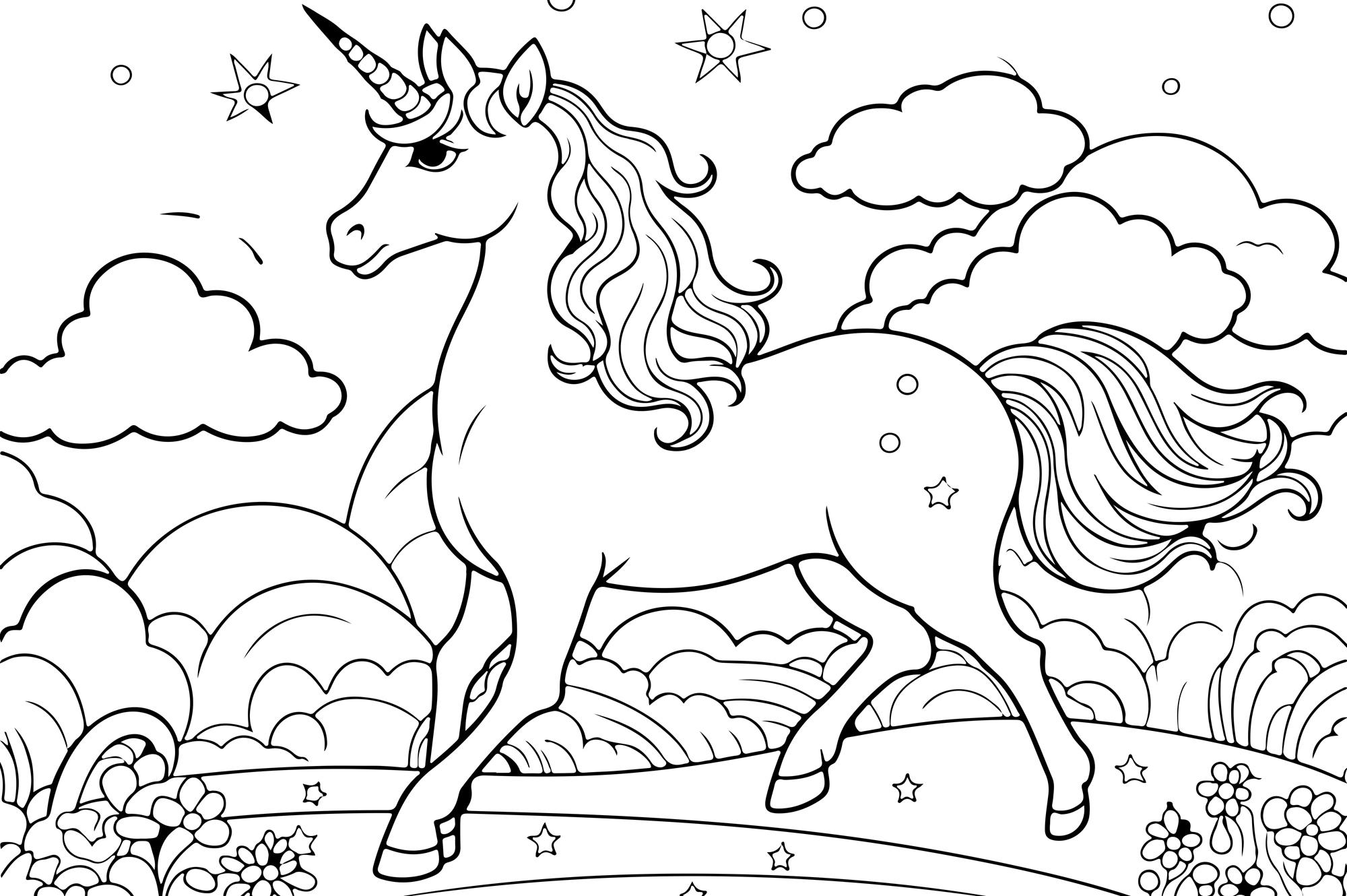 queence Wandsticker »Einhorn auf Blumenwiese«, (1 St.), DIY-Wandsticker zum Bemalen