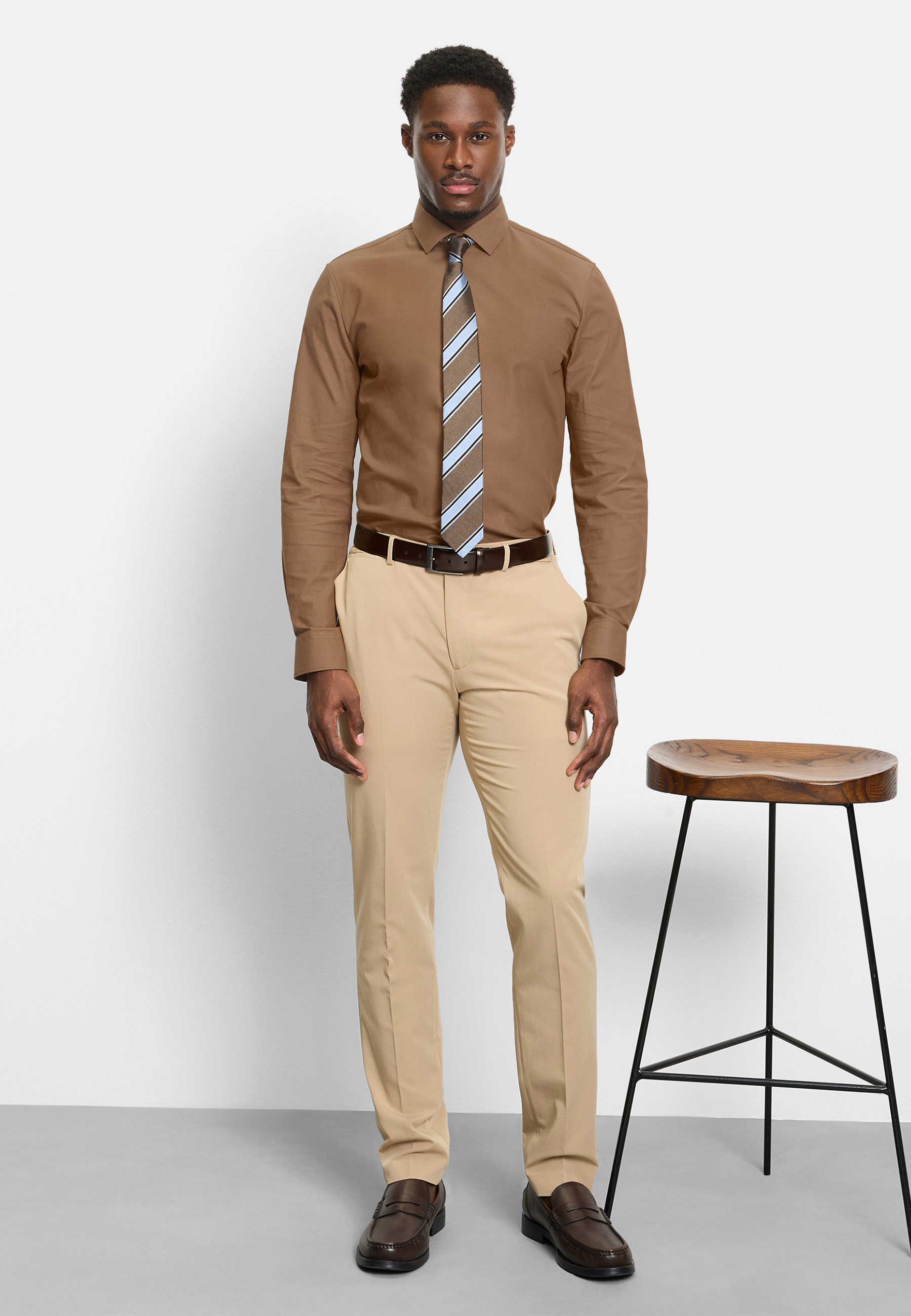 OLYMP No. Six 24/Seven Super Slim Shirt Brown 41 2