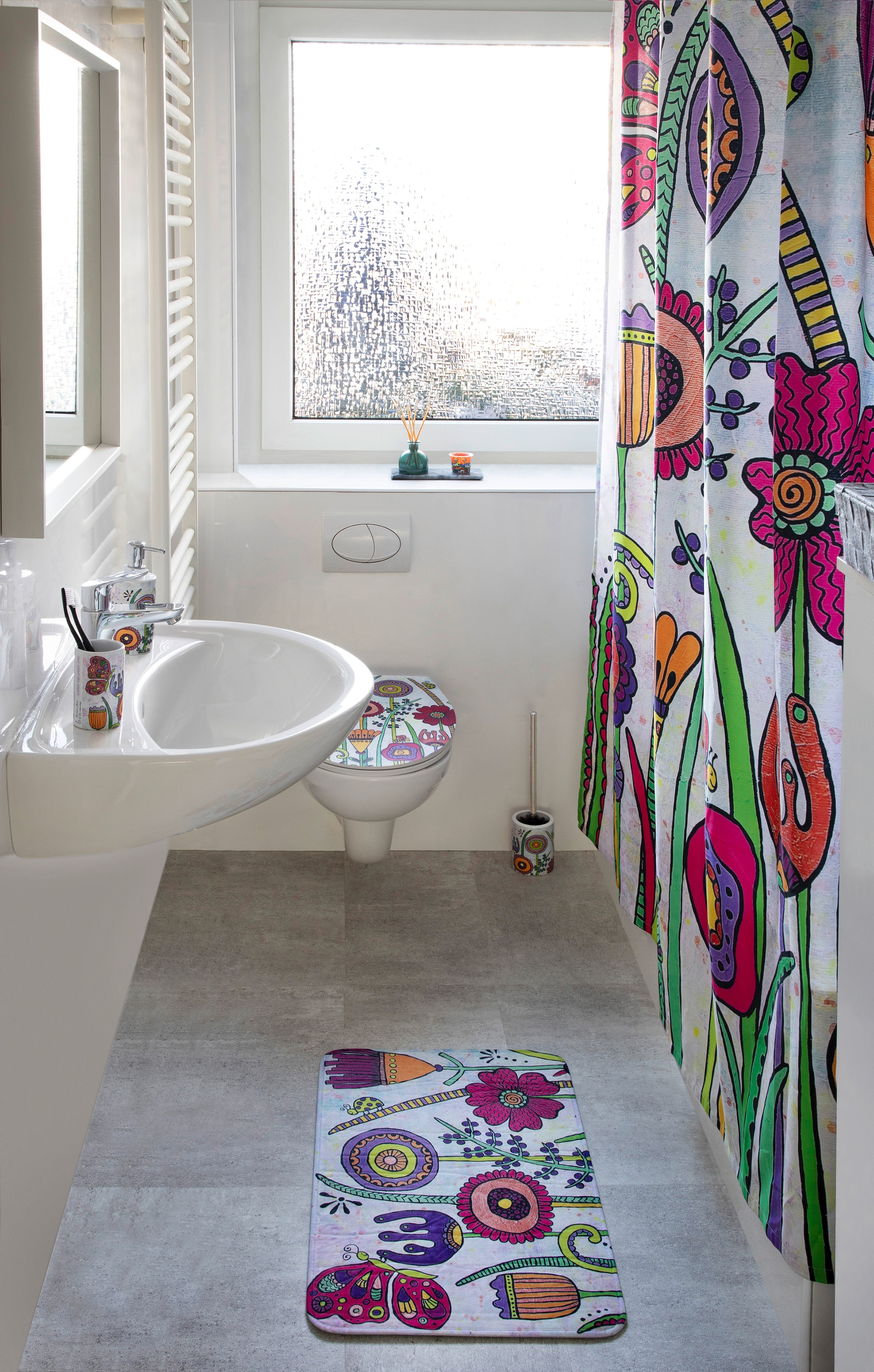 WENKO WC-Bürste aus Full »Rollin\'Art BAUR inkl. WC-Garnitur Bloom«, | freistehend, kaufen Keramik,