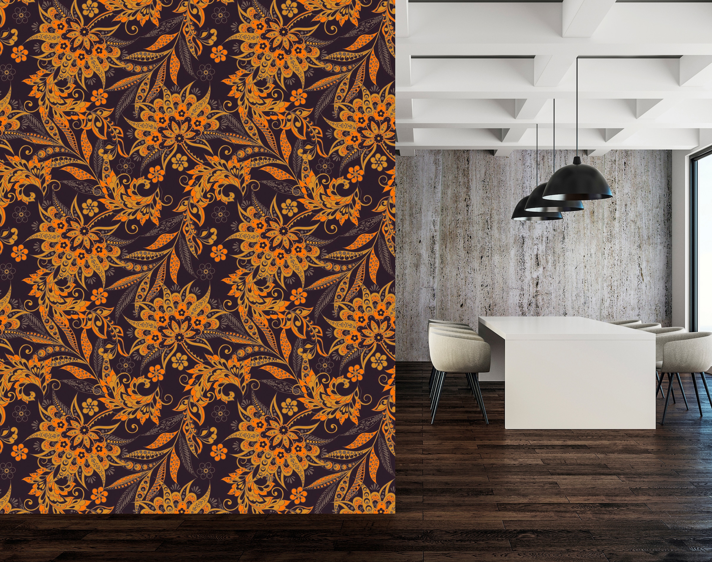 queence Vinyltapete »Elena«, bedruckt-Motiv-botanisch-floral-gemustert-natürlich, 90x250cm, selbstklebend, kinderleichte Anbringung, Sticker