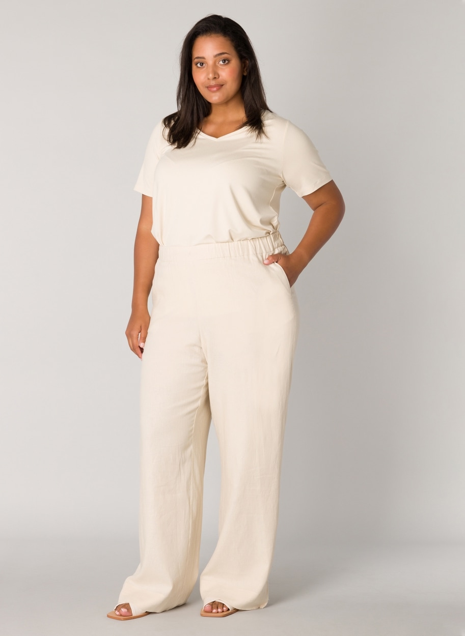 Base Level Curvy Leinenhose "Yula", Sommerhose, Leinen-Viskose-Mix, mit ela günstig online kaufen