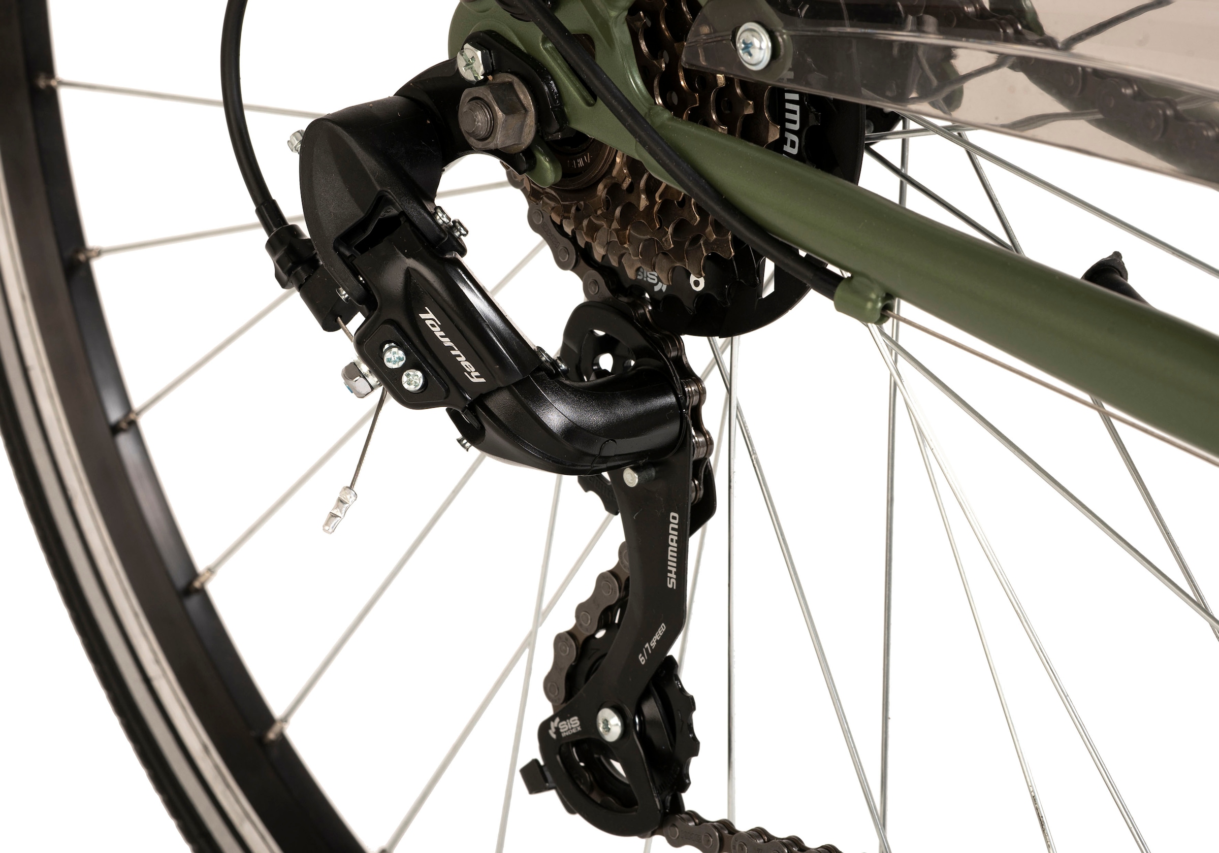 Dacapo Trekkingrad »Trekkingrad Herren 28'' Montreal Olivgrün 21 Gänge RH 58 cm«, 21 Gang, Kettenschaltung