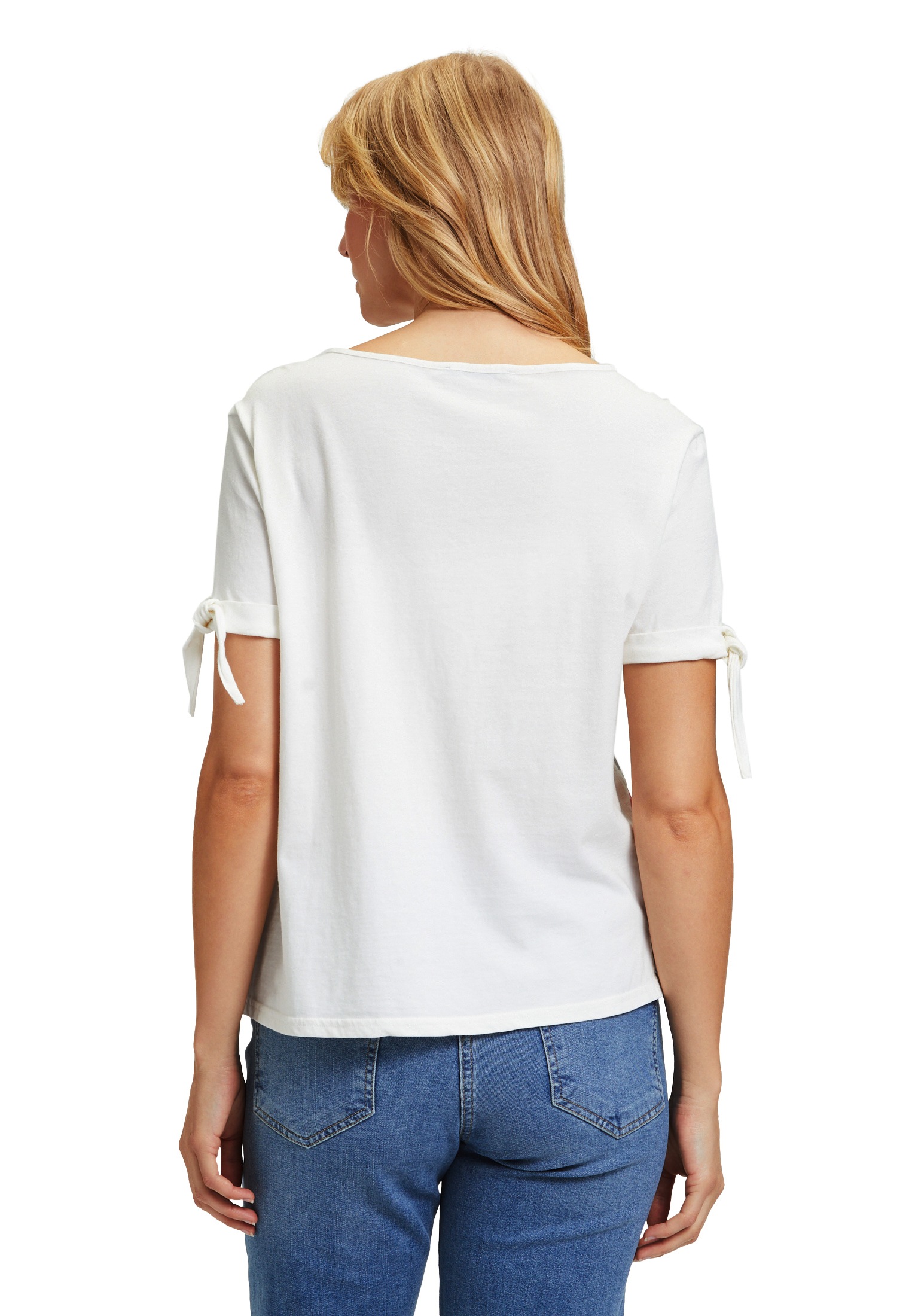 Betty Barclay Kurzarmshirt »Betty Barclay Blusenshirt mit Schleifenknoten«, (1 tlg.), Materialmix