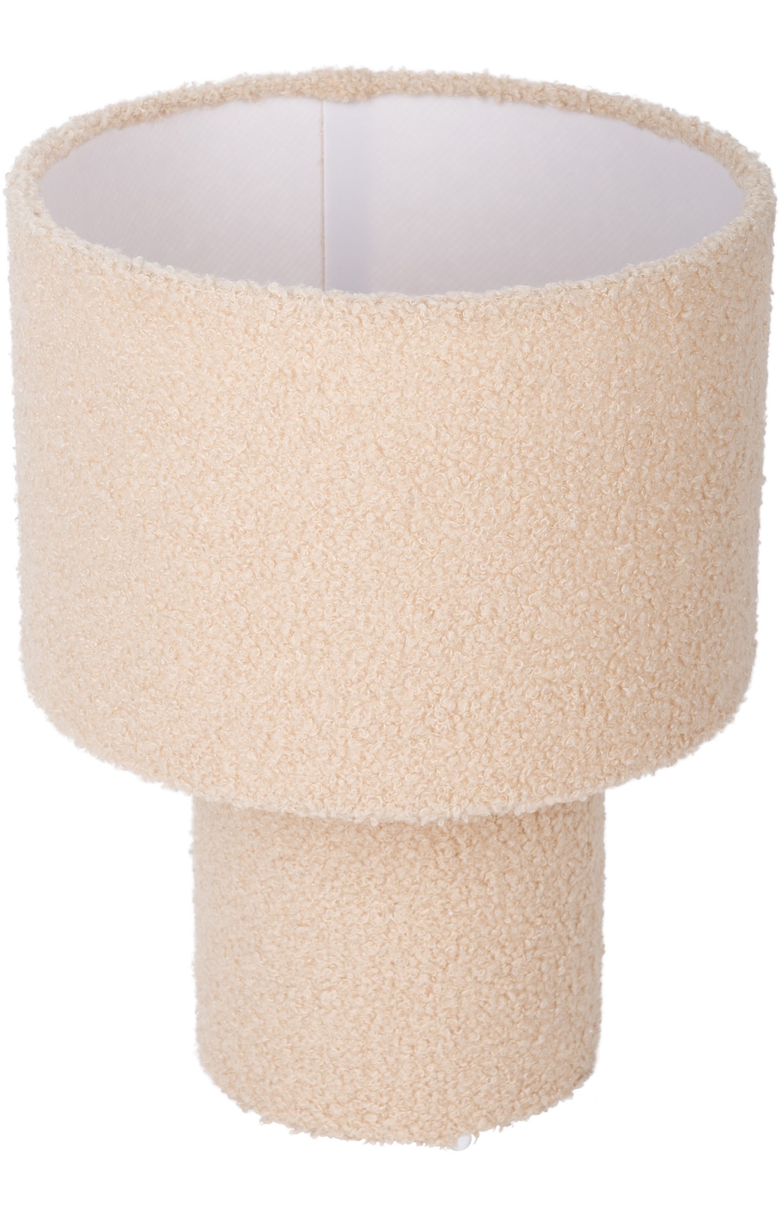 NÄVE Tischleuchte "Fluffy", beige (natur), 1, Ø 23cm H: 31cm, 1 Stk., Leuchten, fluffiger Plüschbezug, H:31cm D:23cm, Zuleitung mit Kippschalter, E27, Tischleuchte 3
