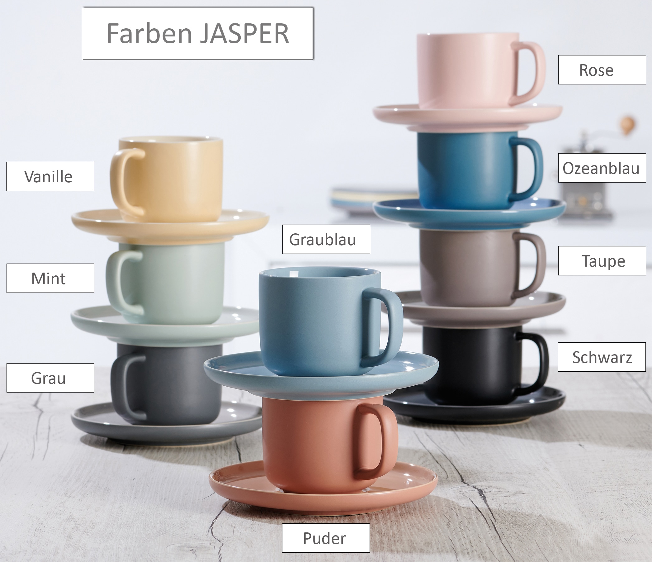 Ritzenhoff & Breker Kaffeeservice »Geschirr-Set, Service Jasper«, (Set, 12 tlg.), Scandic Style, 12 Teile, für 4 Personen