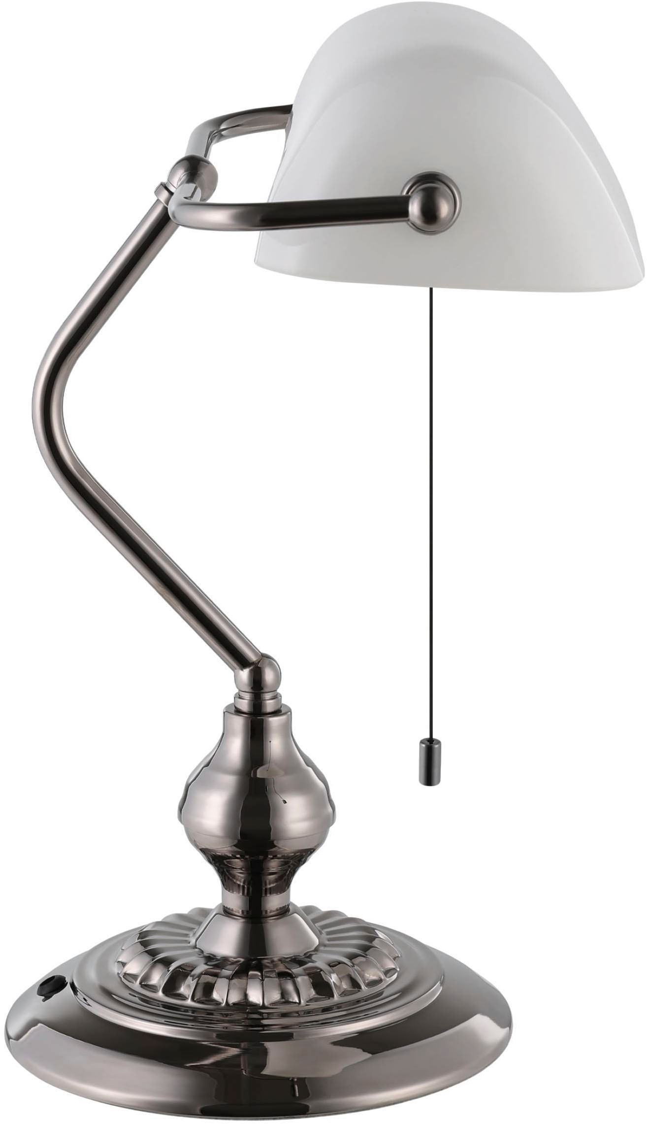 EGLO Tischleuchte »Banker Tischlampe, Vintage, Retro, E27 Schreibtischlampe, Bürolampe« E27 1 Stk. Tischleuchte - L27,5 x H39 cm - nickel-nero - 1X60W exkl.