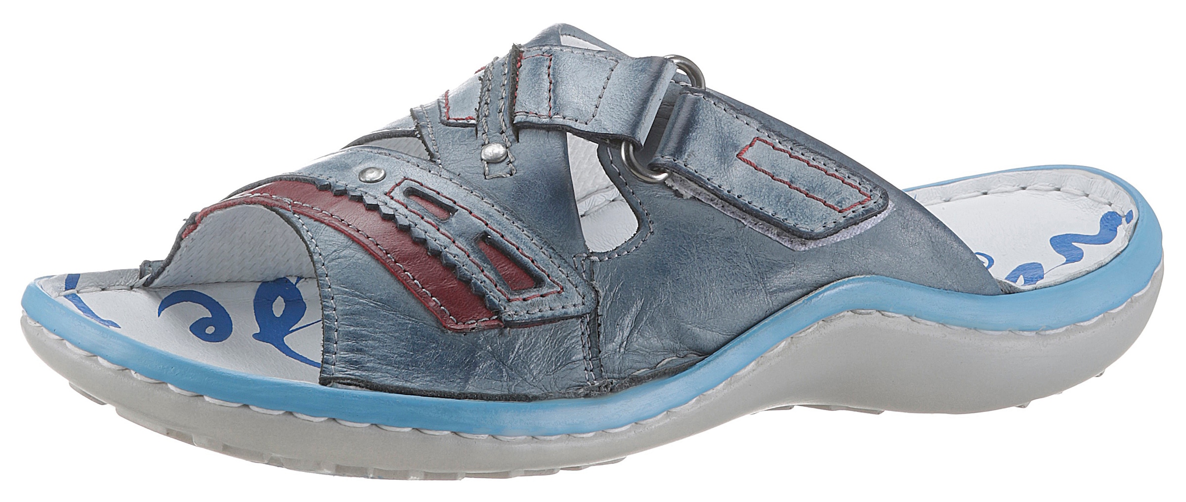 KRISBUT Damen Clog Pantoletten In Weiß Mit Rot – Bequem, Leichter Sommerschuh