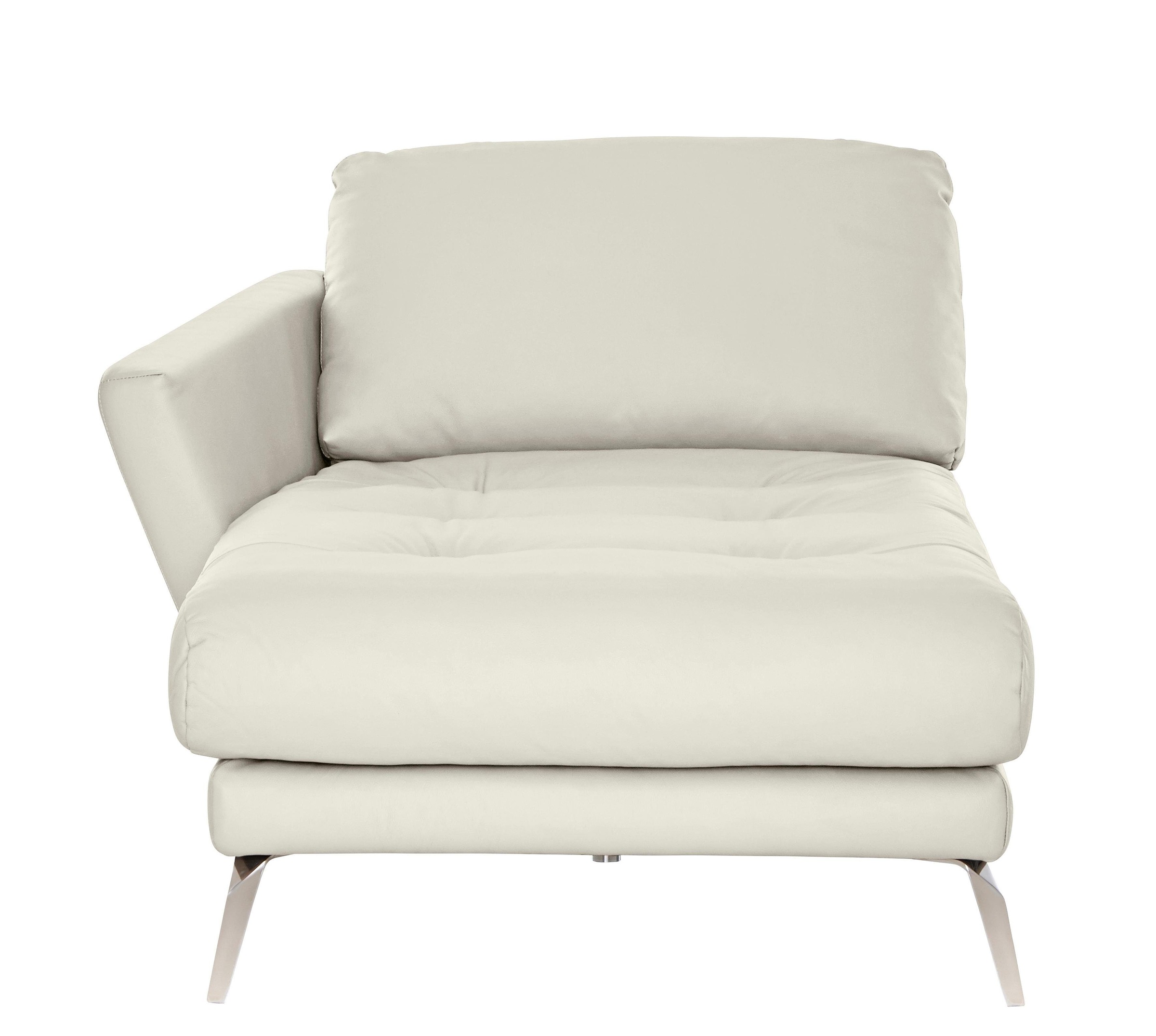 W.SCHILLIG Chaiselongue »softy«, mit dekorativer Heftung im Sitz, Füße Chrom glänzend