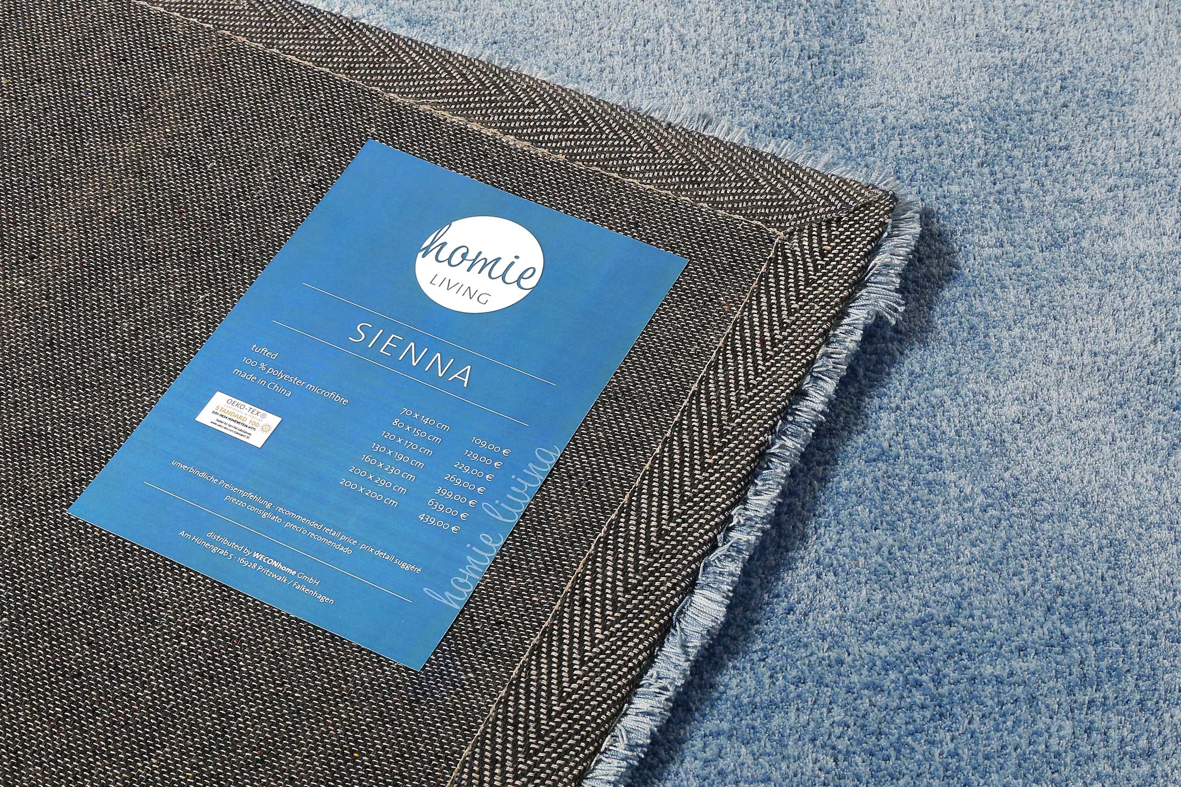 Homie Living Teppich »Sienna«, rechteckig, 20 mm Höhe, Hochflor, Microfaser, uni, weich & kuschelig, Wohnzimmer, Schlafzimmer