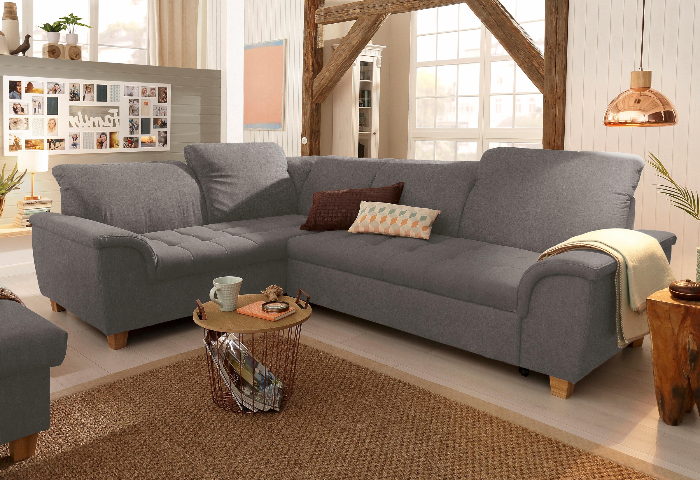 Home Affaire Lyla Corner Sofa with Bed Function 275cm Stone 8
