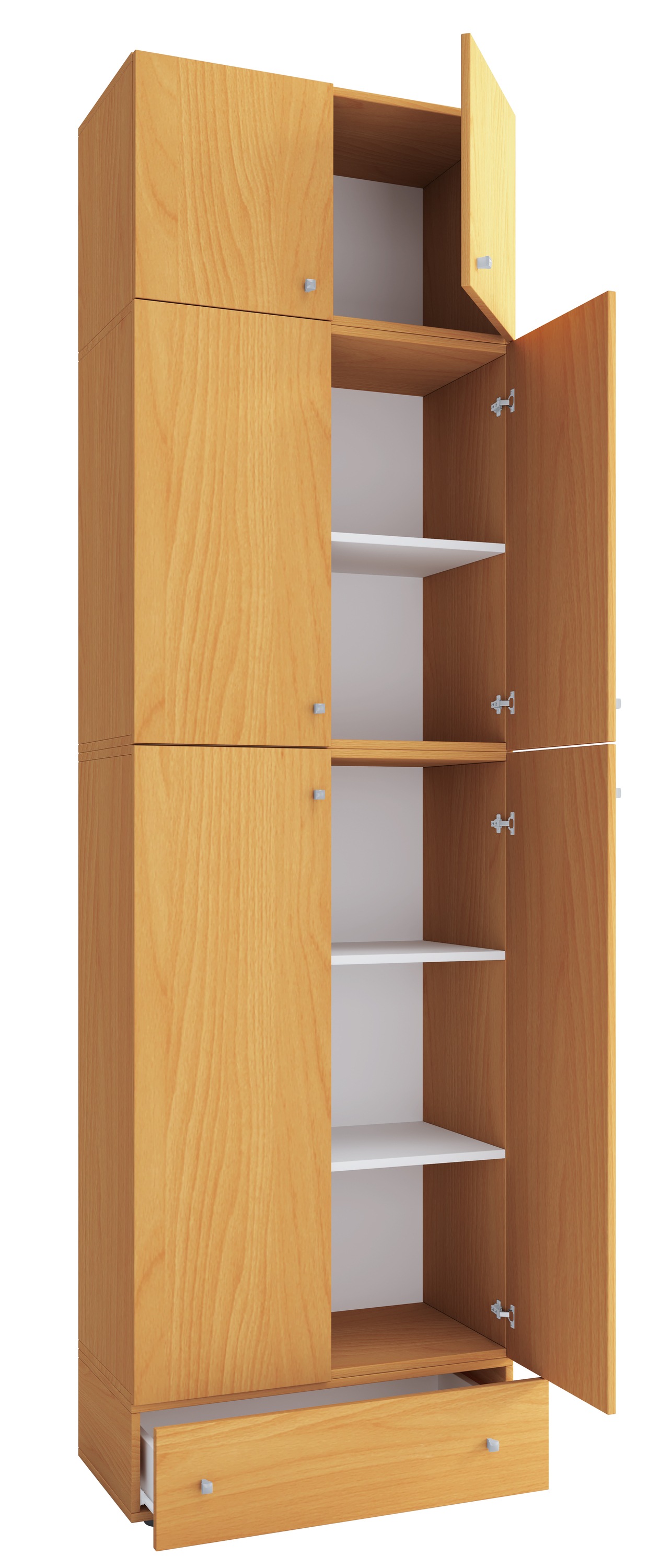 VCM Schuhschrank »VCM Holz-Schuhschrank | Maße: H. 240 x B. 70 x T. 39 cm| Allzweckschrank | 5 Fächer | 4 Drehtüren | Aufsatz mit 2 Türen | extra Schublade¿ Lona«, (1 St.)