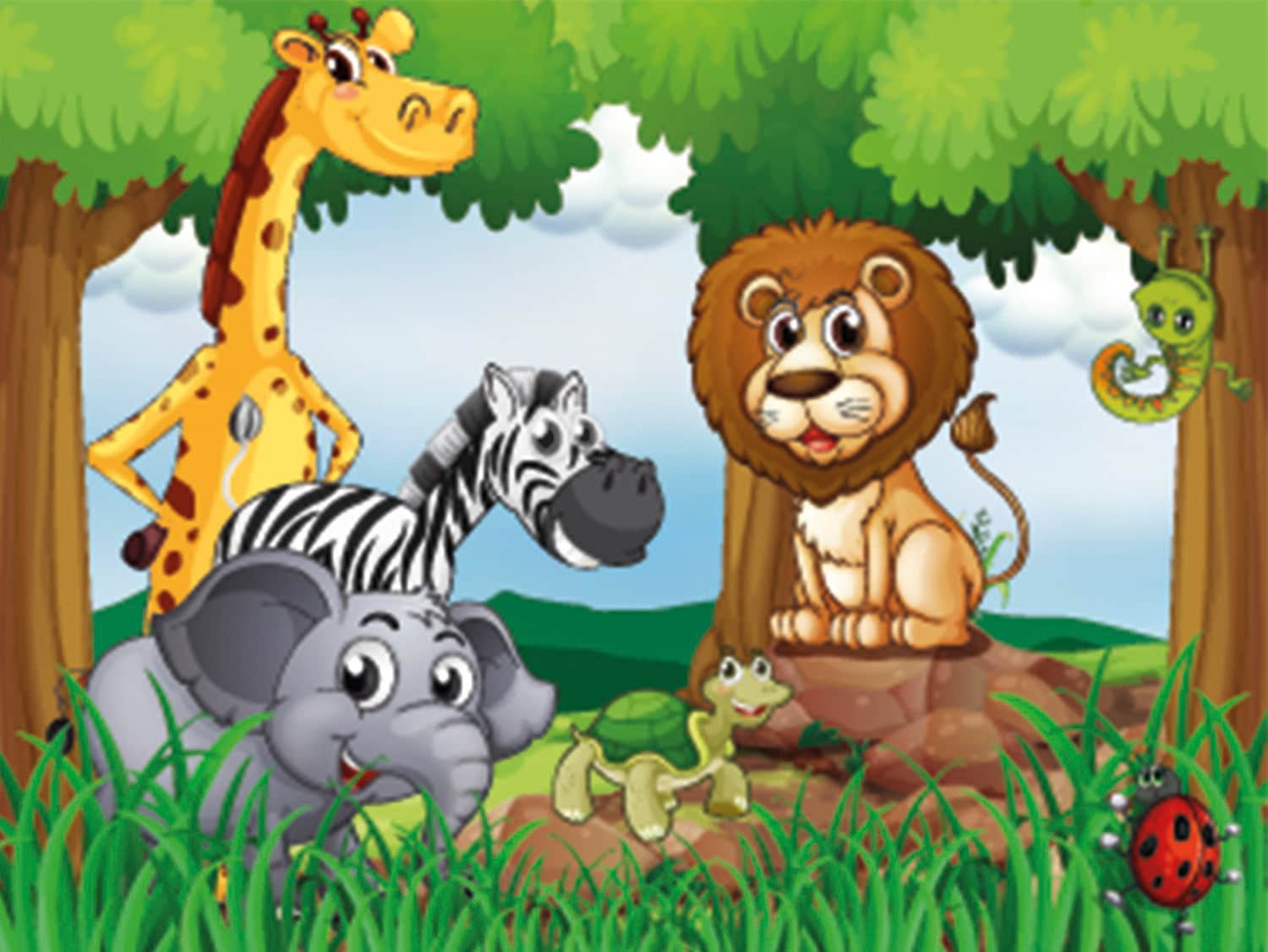 Papermoon Fototapete "Jungle Animals" glatt