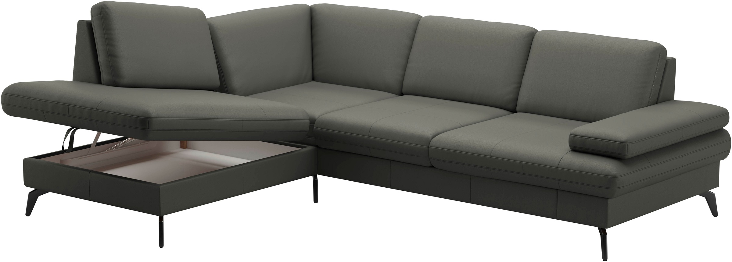 sit&more Ecksofa »Morris L-Form, inkl. Sitztiefenverstellung«, wahlweise mit Armteilverstellung, Bettfunktion & Bettkasten