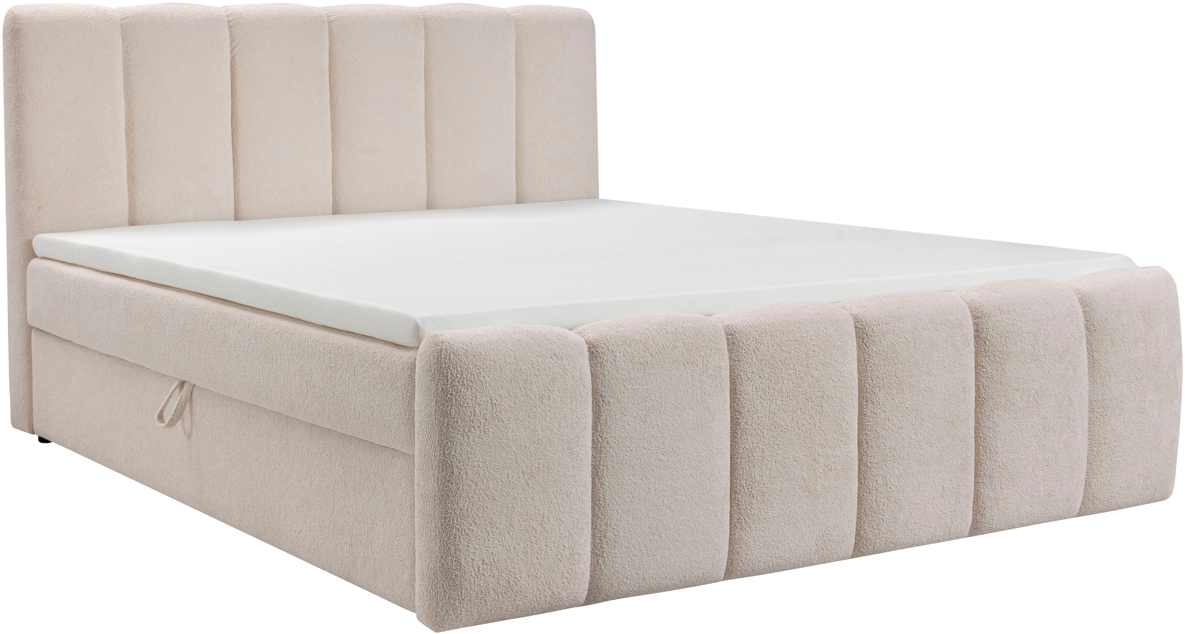 OTTO home Boxbett »MIMMIE, Polsterbett mit Bettkasten, Liegefläche 180x200cm« mit Komfortschaum-Topper, Chenille-Bezug