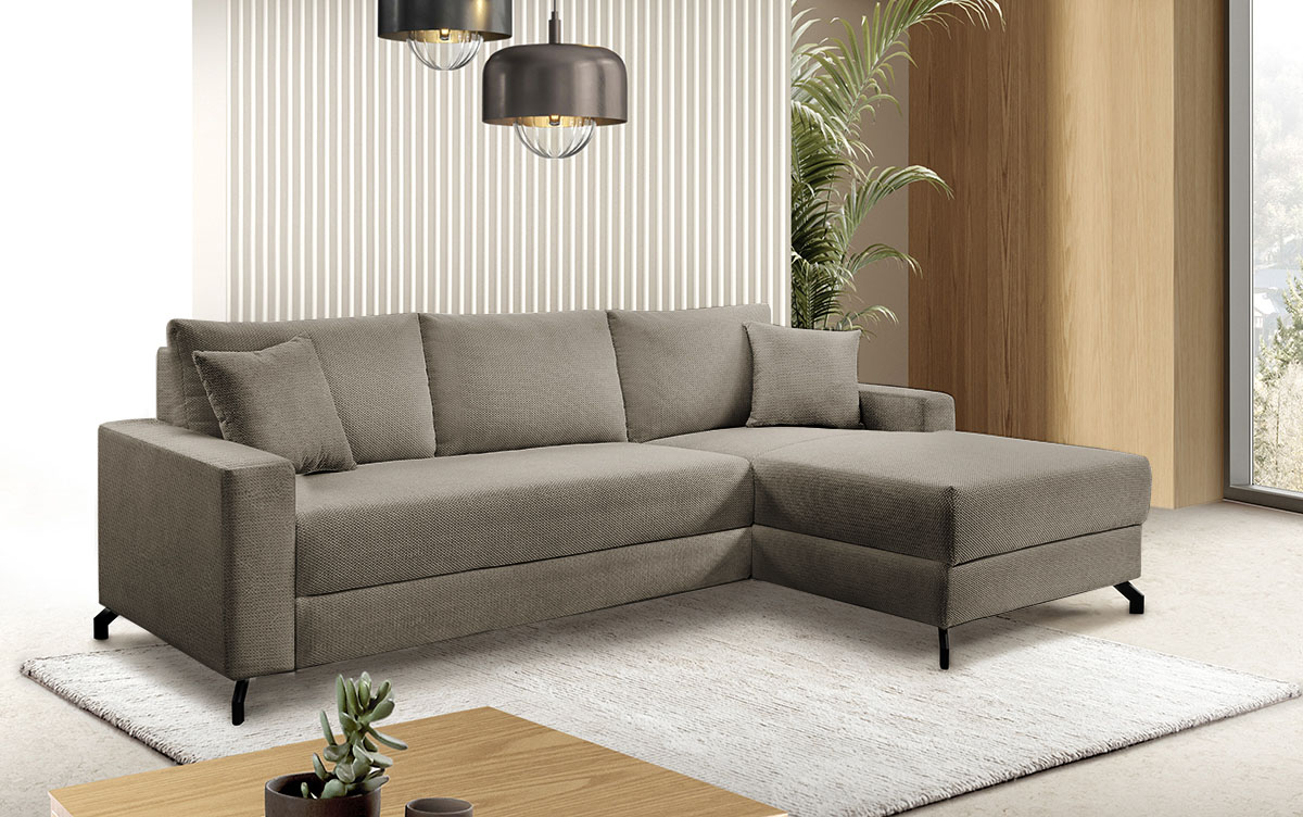 exxpo - sofa fashion Ecksofa "Quattro schlicht & zeitlos, bequem, L-Form, B/T: 247/162 cm" mit Bettfunktion & Bettkasten. Bezug komplett Webvelours