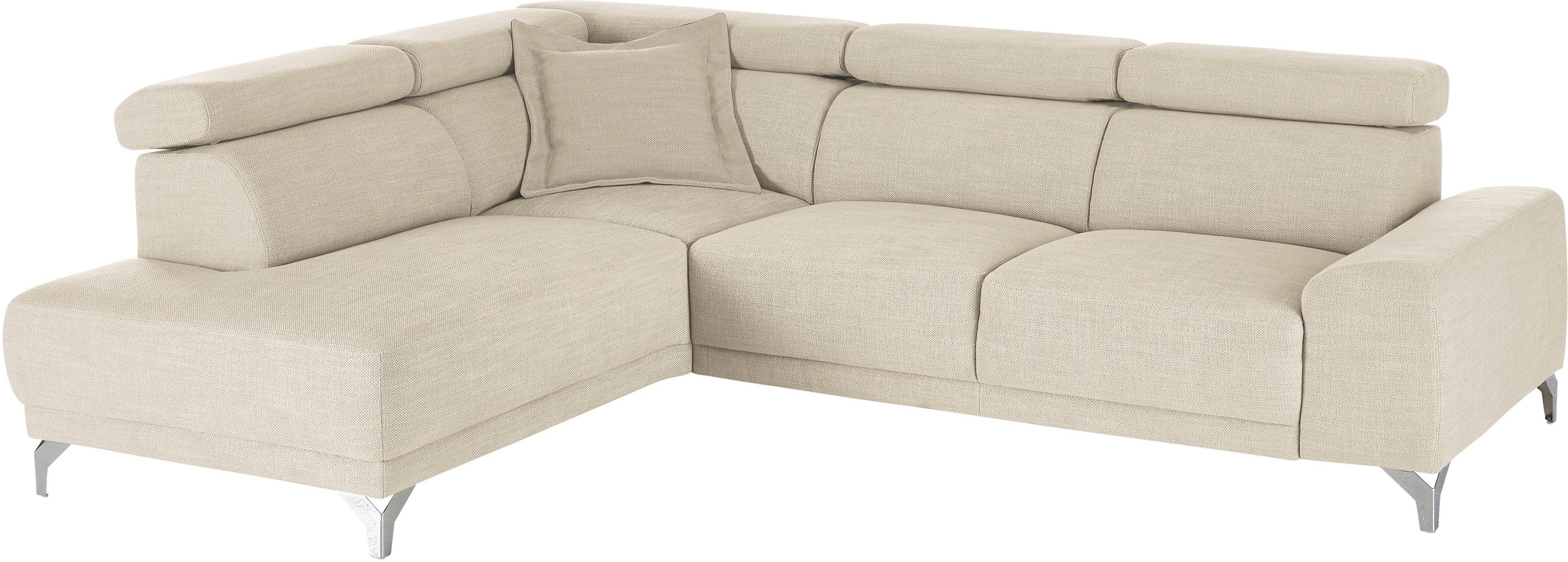 3C Candy Ecksofa »Greve Sofa immer mit manuelle Kopfteilverstellungen, modern, elegant«, wahlweise motorischer Sitzvorzug, bequem und zeitlos, L-Form