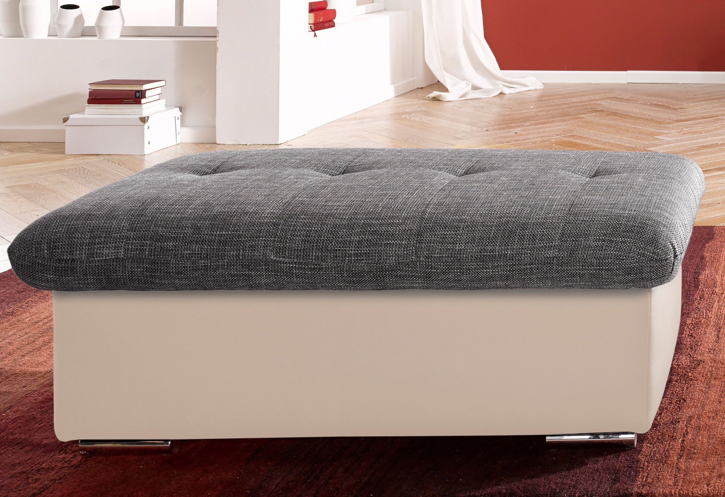 TRENDMANUFAKTUR Hocker »Reggae, Bankhocker mit toller Detailverarbeitung im Sitz«, inkl. Staufach unter der Sitzfläche