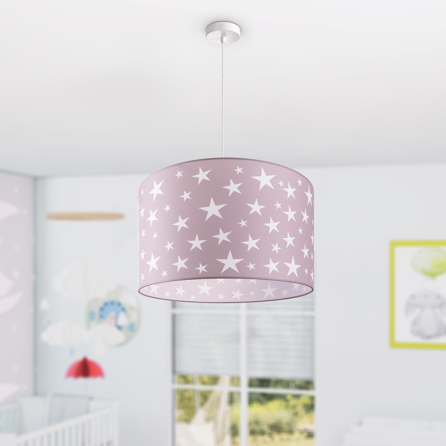 Paco Home Pendelleuchte »Capri 315«, 1 flammig, Leuchtmittel E27 | ohne Leuchtmittel, Kinderlampe Deckenlampe LED Kinderzimmer Sternenhimmel Motiv E27