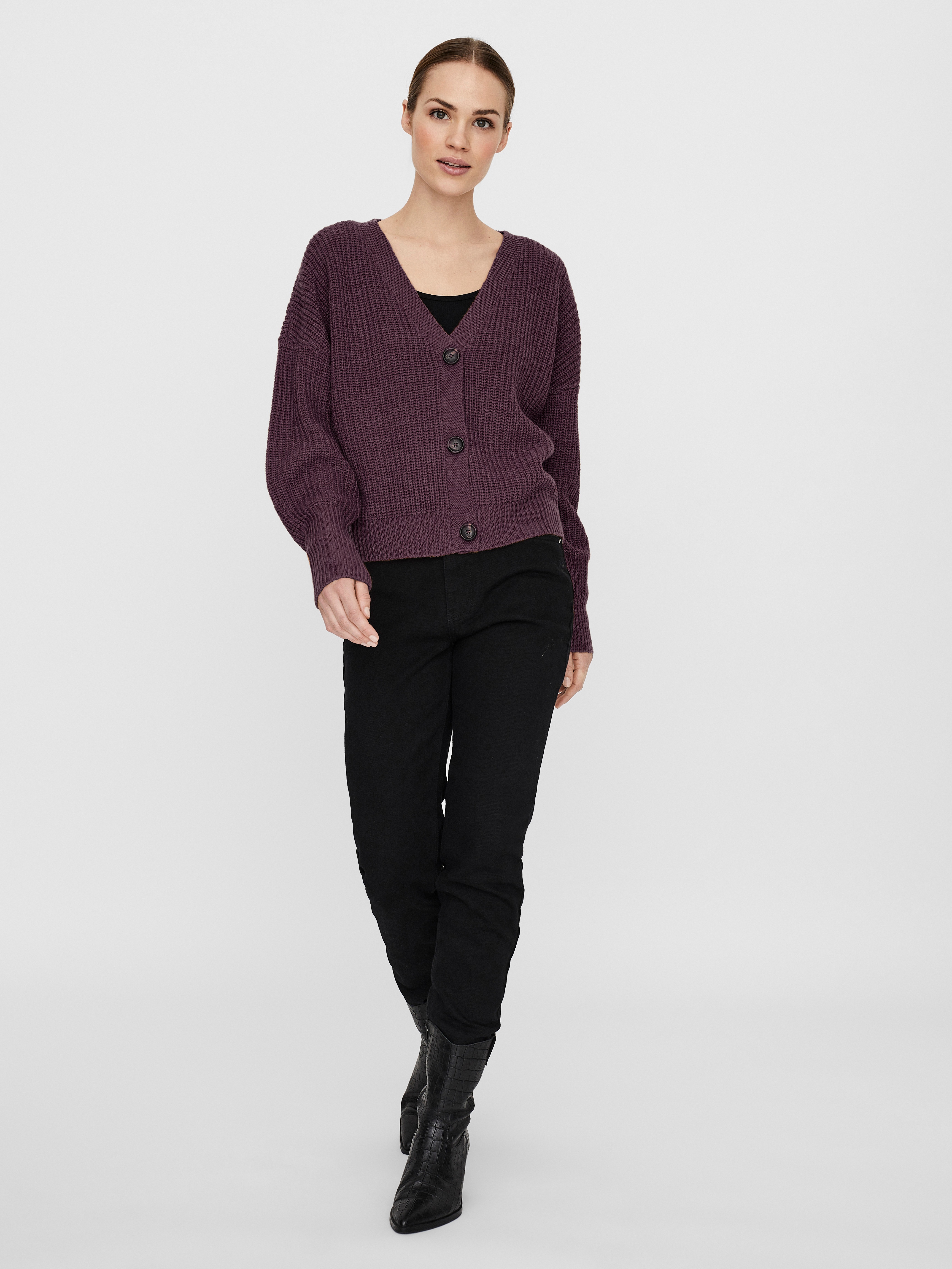 Thumbnail - Vero Moda Strickjacke "VMLEA LS V-NECK CUFF CARDIGAN NOOS" Rippstrick