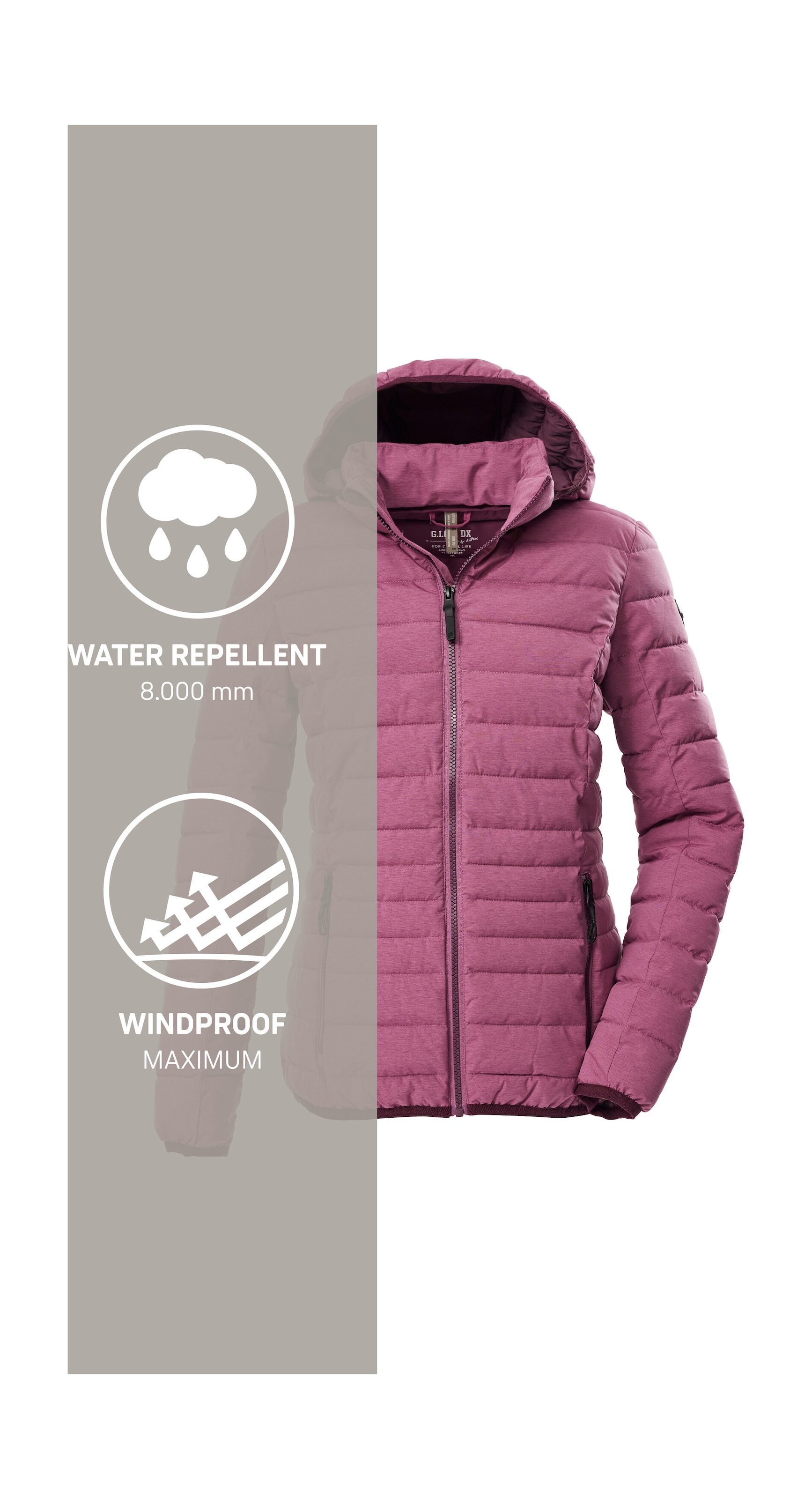 G.I.G.A. DX by killtec Steppjacke »GW 49 WMN QLTD JCKT«, Wind- und wasserabweisende Damen Steppjacke mit 8.000 mm Wassersäule