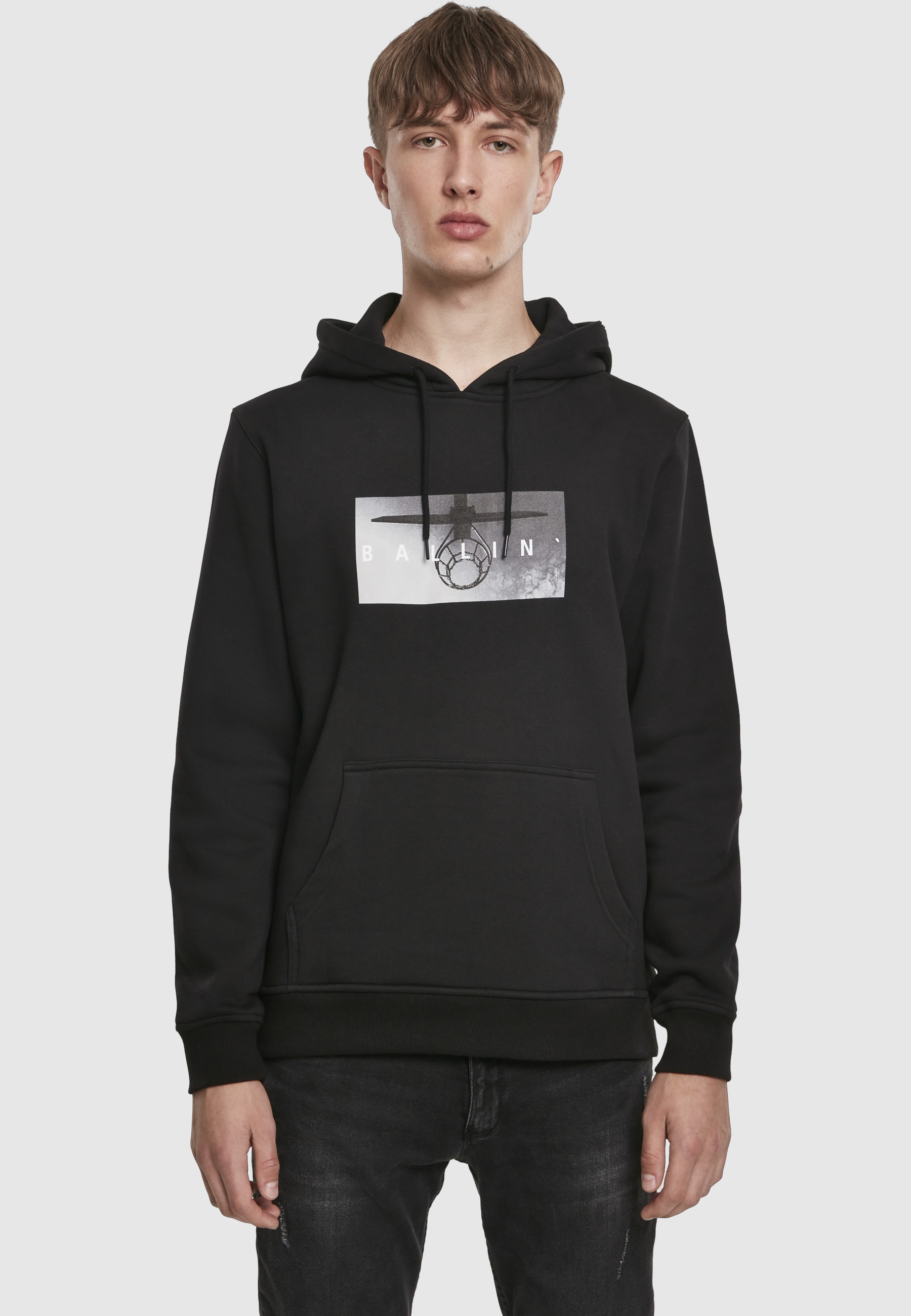 MisterTee Rundhalspullover »MisterTee Herren Ballin Hoody« 1 Stk.