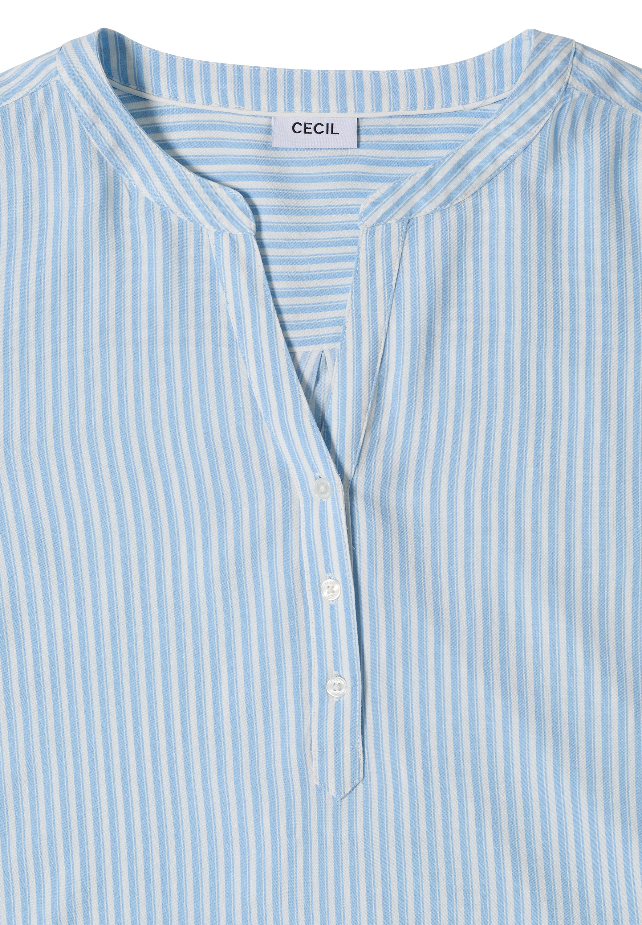 Cecil Shirtbluse mit geschlitztem Rundhalsausschnitt